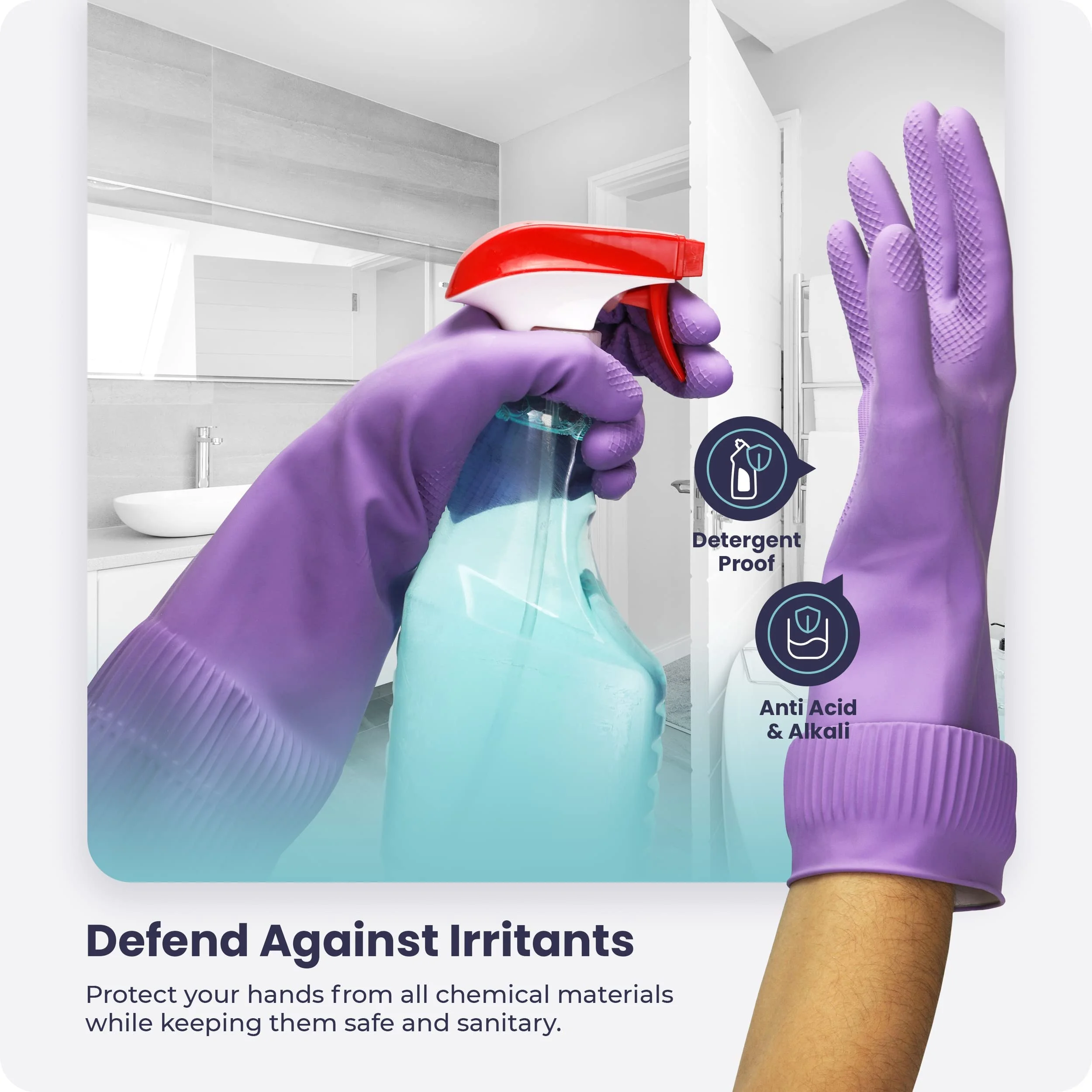 FMP Brands 12 Pairs Extra Long Dishwashing Gloves, 15 Inch Long Rubber Gloves for Washing Dishes, Non-Slip Cleaning Gloves, Latex Dish Gloves for Kitchen, Bathroom, Gardening (Medium, Yellow + Purple)