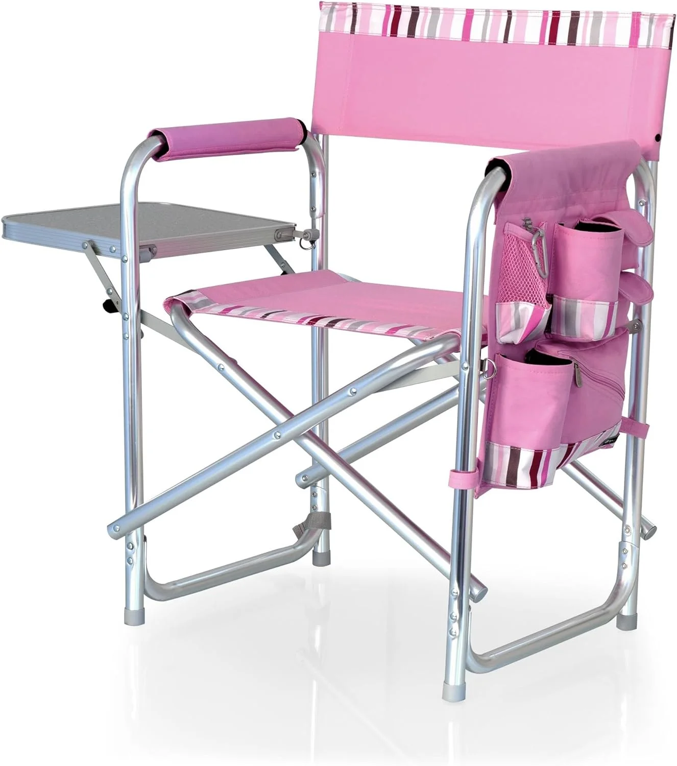 ONIVA - a Picnic Time brand - Sports Chair with Side Table, Beach Chair, Camp Chair for Adults, (Pink)