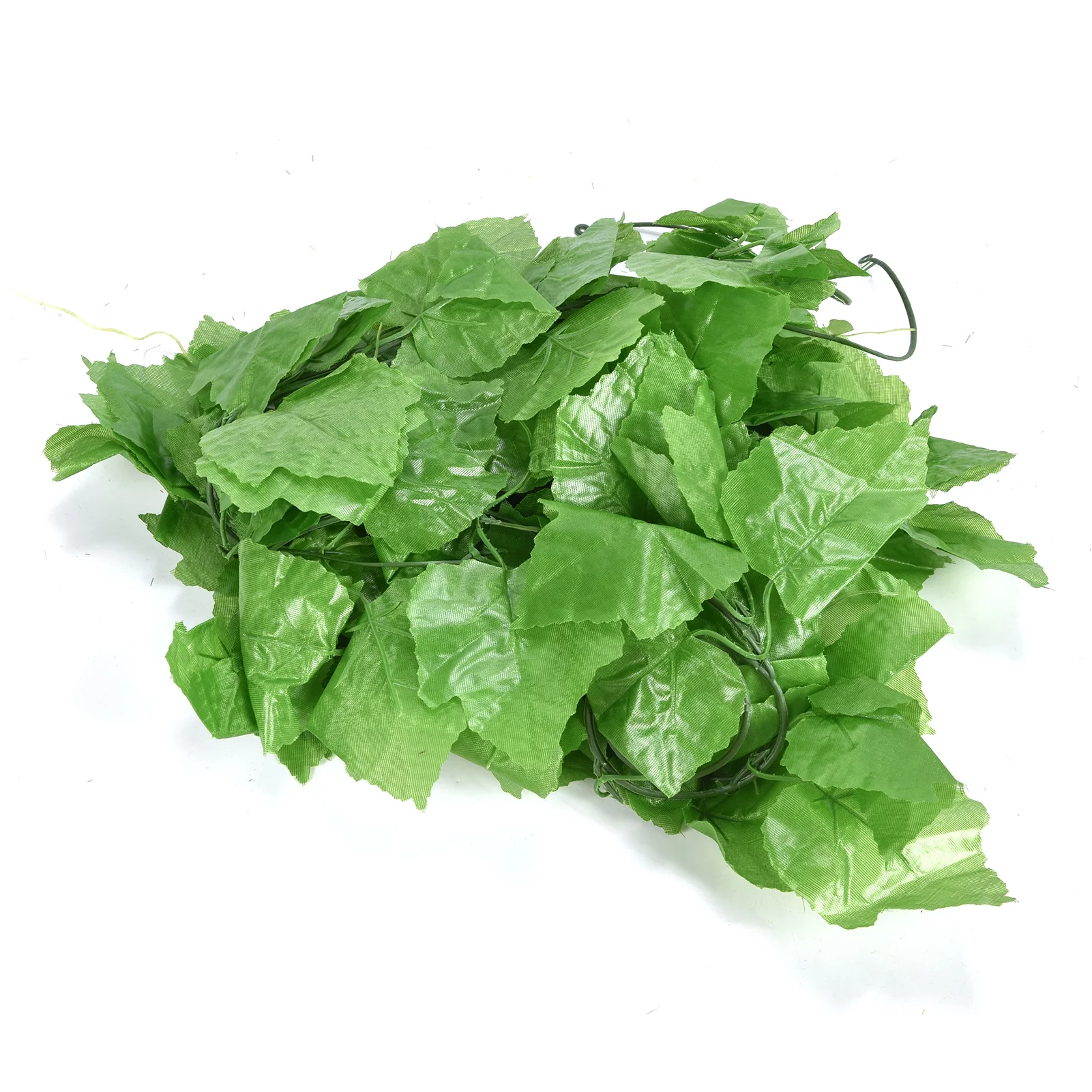 Buumin 2pcs Simulation Grape Leaf Rattan Green Plant Ceiling Decoration Vine Hanging Ornament for Air Conditioning Water Pipe