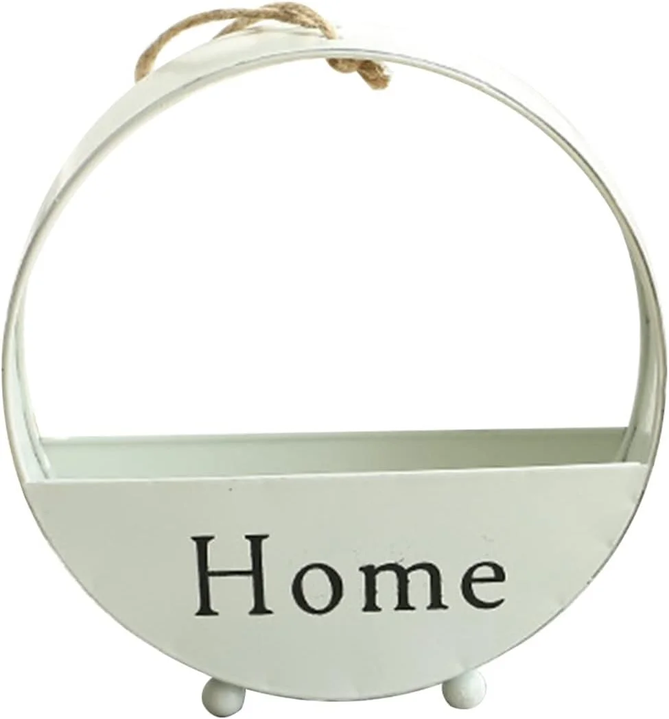 1 Set Metal Wall Hanging Planter with Artificial Flower Hanging Decorative Flowerpot with Butterfly LED Lights for Home Garden Wall