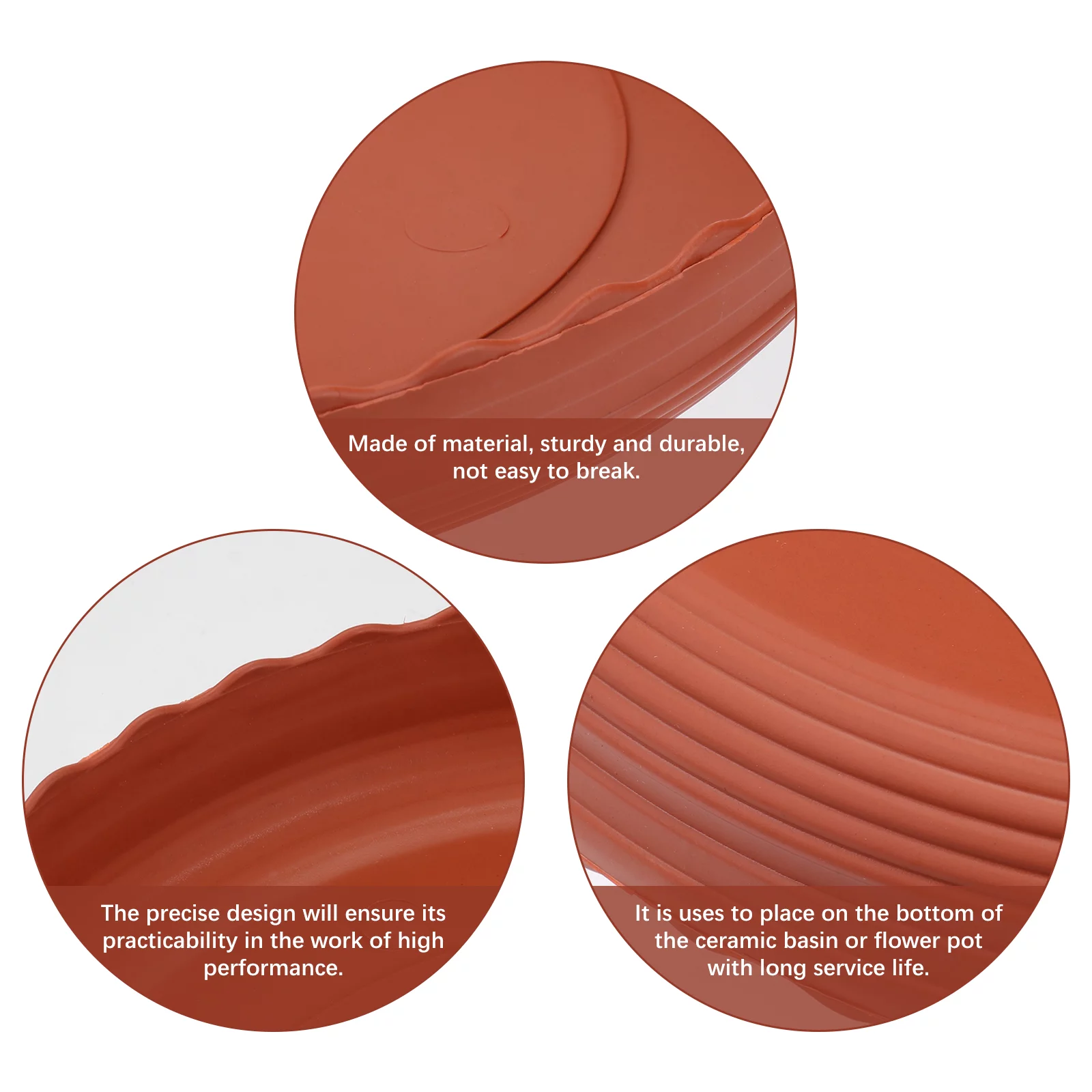 Gongxipen 5pcs Movable Plant Pot Tray Round Resin Flowerpot Cork Base Drip Tray Garden Balcony Tool for Succulent Flower Pot (2 or 3 Gallons, Chocolate Color)