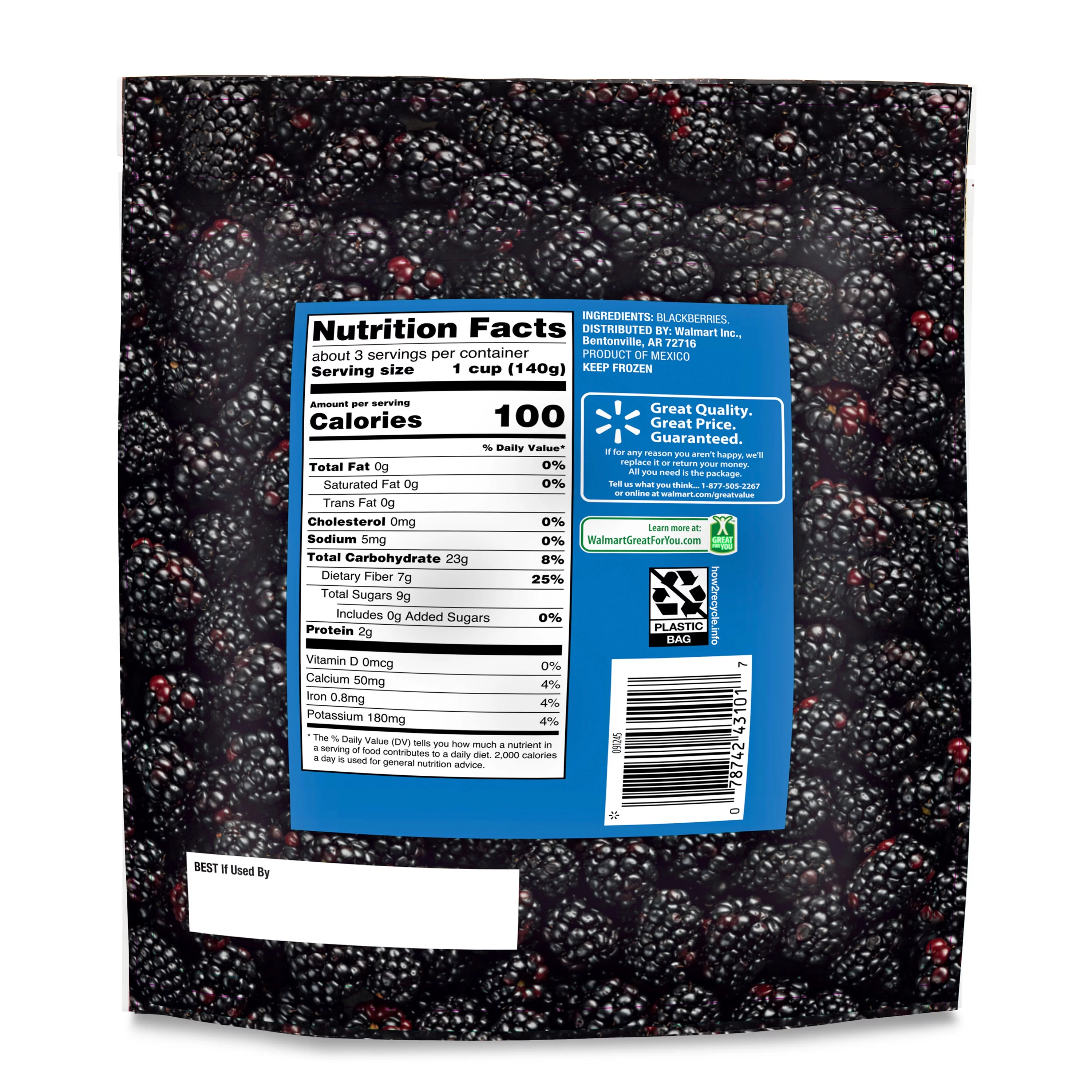 Great Value Frozen Blackberries, 16 oz