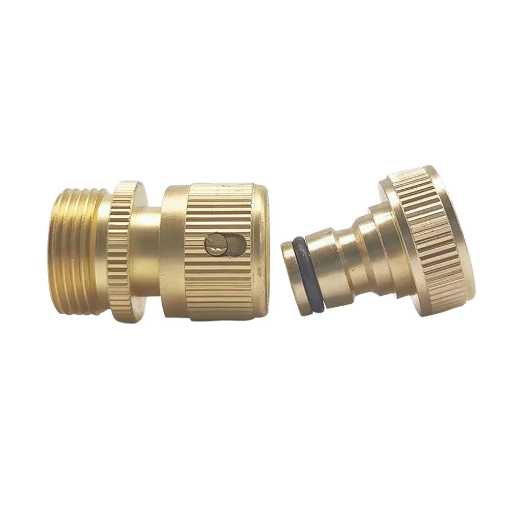 Garden Hose Quick Connect Solid Brass Quick Connector Garden Hose Fitting Water Water Pads for Kids Tripod Sprinklers for Yard outside Water Games tooth Hose Timer Programmable Water Timer *3PCS