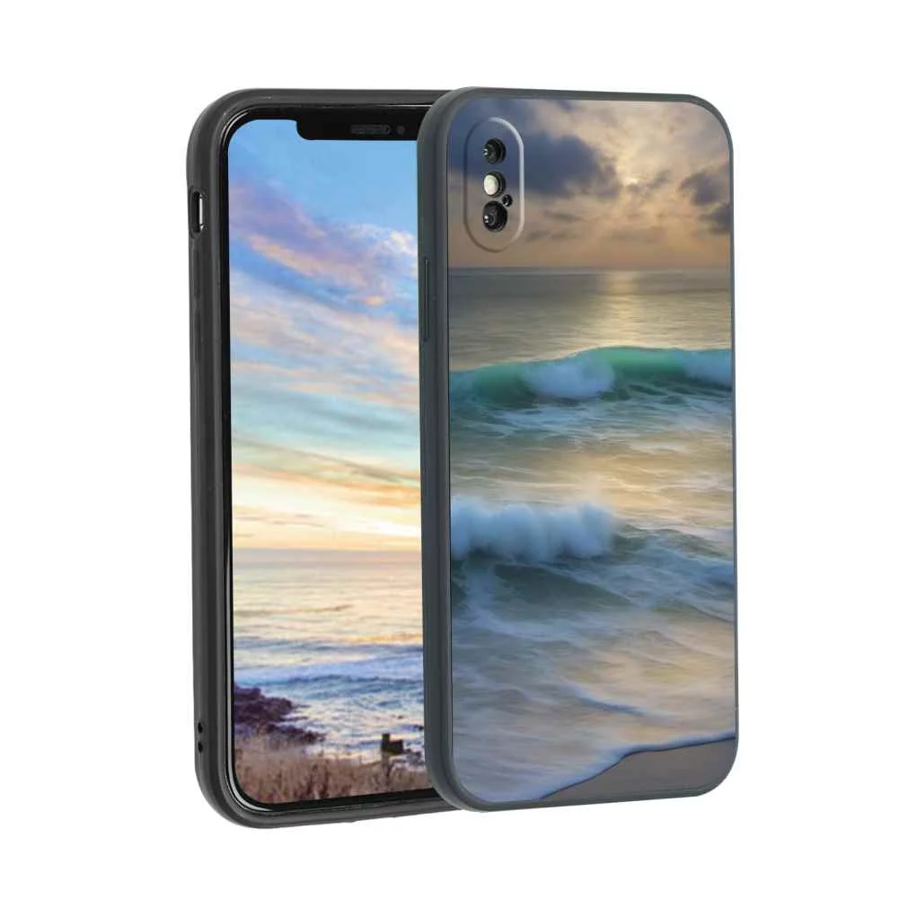 Ocean-wave-tranquility-2 Phone Case, Degined for iPhone XS Max Case Men Women, Flexible Silicone Shockproof Case for iPhone XS Max