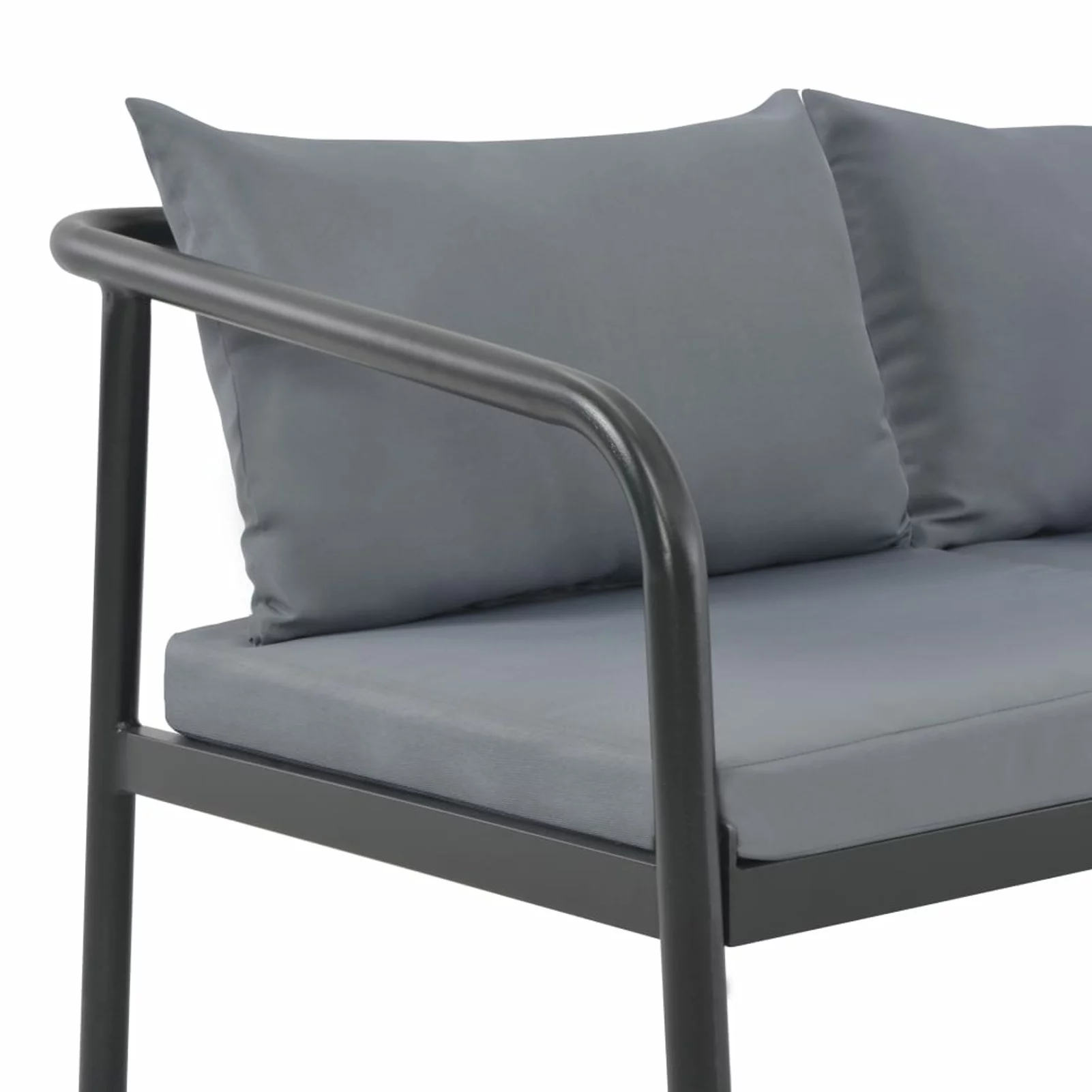 OWSOO 2 Seater Garden Sofa with Cushions Gray Aluminium
