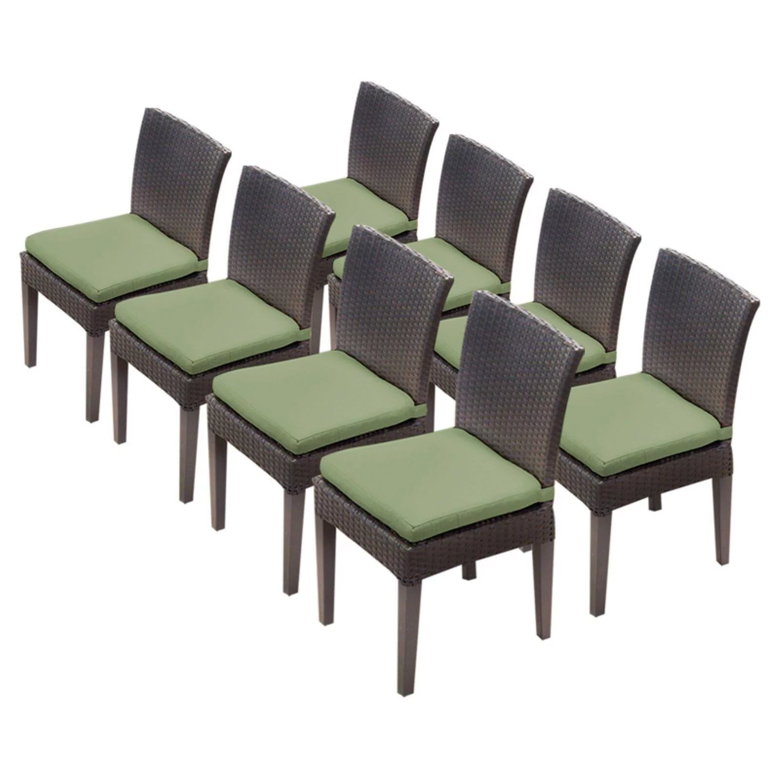 TK Classics Napa Outdoor Dining Side Chair - Set of 8 with 16 Cushion Covers