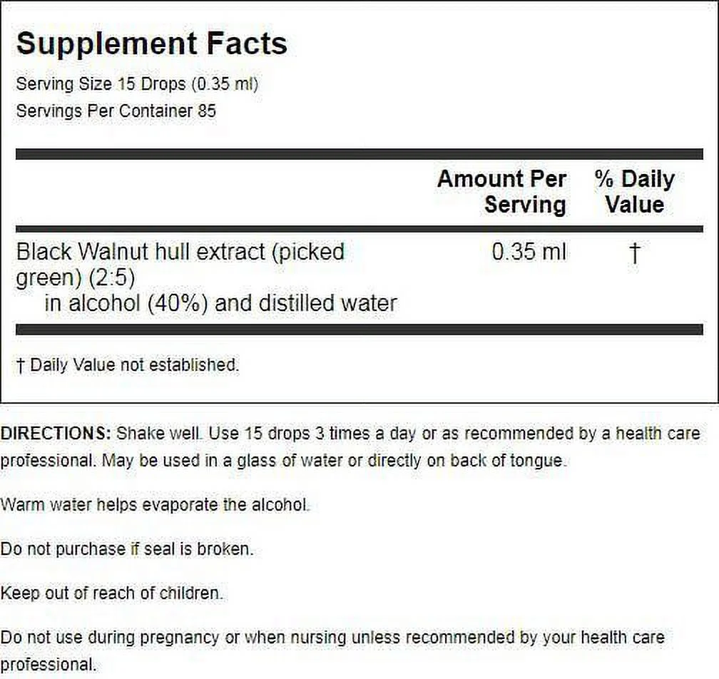 Kroeger Herb Black Walnut Hull Extra Strength 1 fl oz Liq
