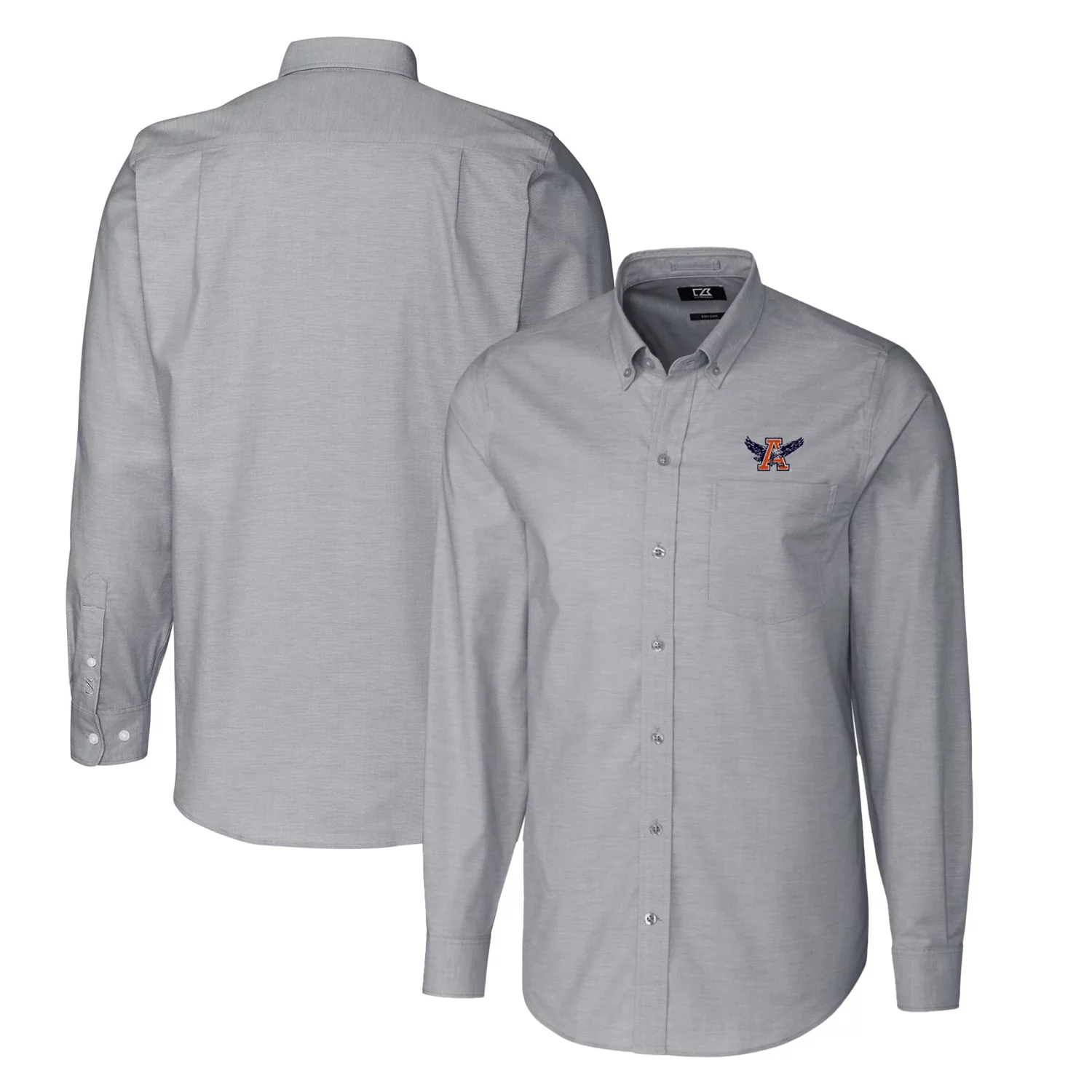 Men's Cutter & Buck Charcoal Auburn Tigers Vault Big & Tall Oxford Long Sleeve Button-Down Shirt