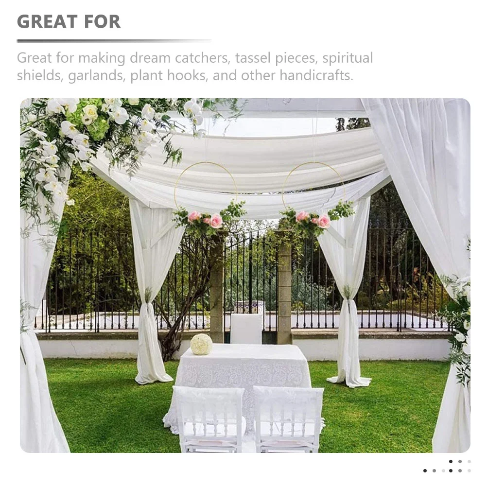 Qumonin Macrame Hoop Rings DIY Crafts Supplies Metal Wreath Frame