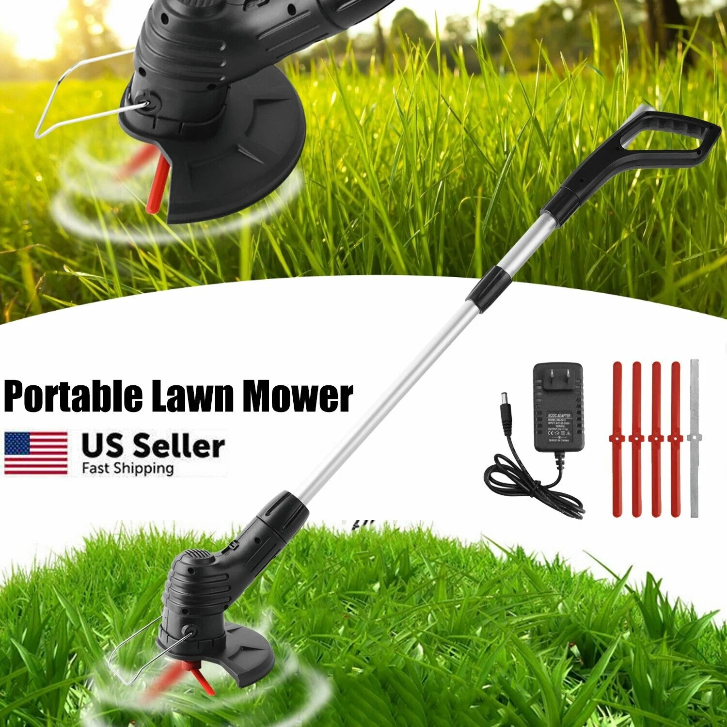 Gardening Lawn Mower Hand-Held Wireless Rechargeable Weed Removal Outdoor US