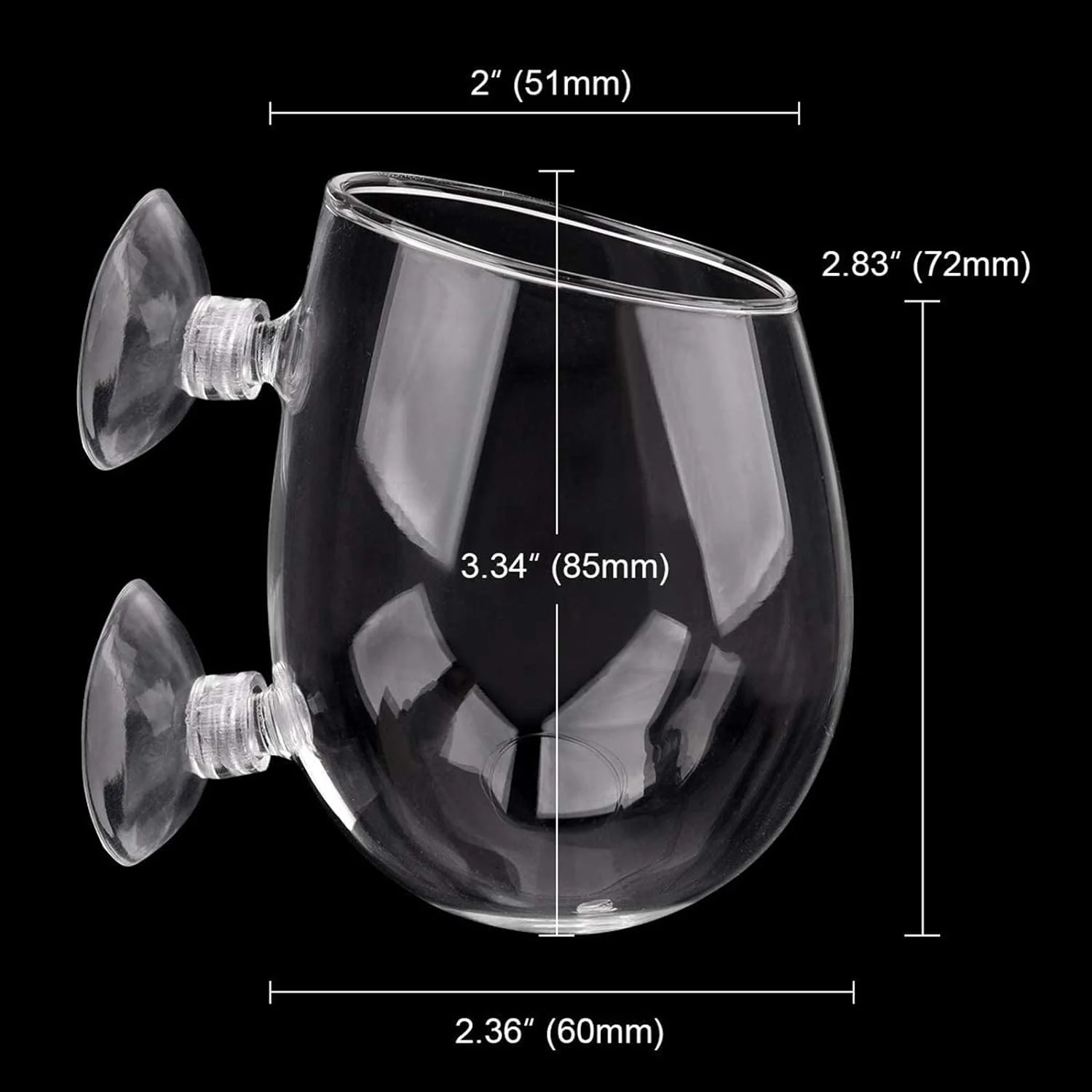Dannisly Crystal Glass Aquatic Plant Pot Aquarium Plant Holder Aquatic Plant Cup with 2 Suction Cups for Aquarium Fish Tank Decoration