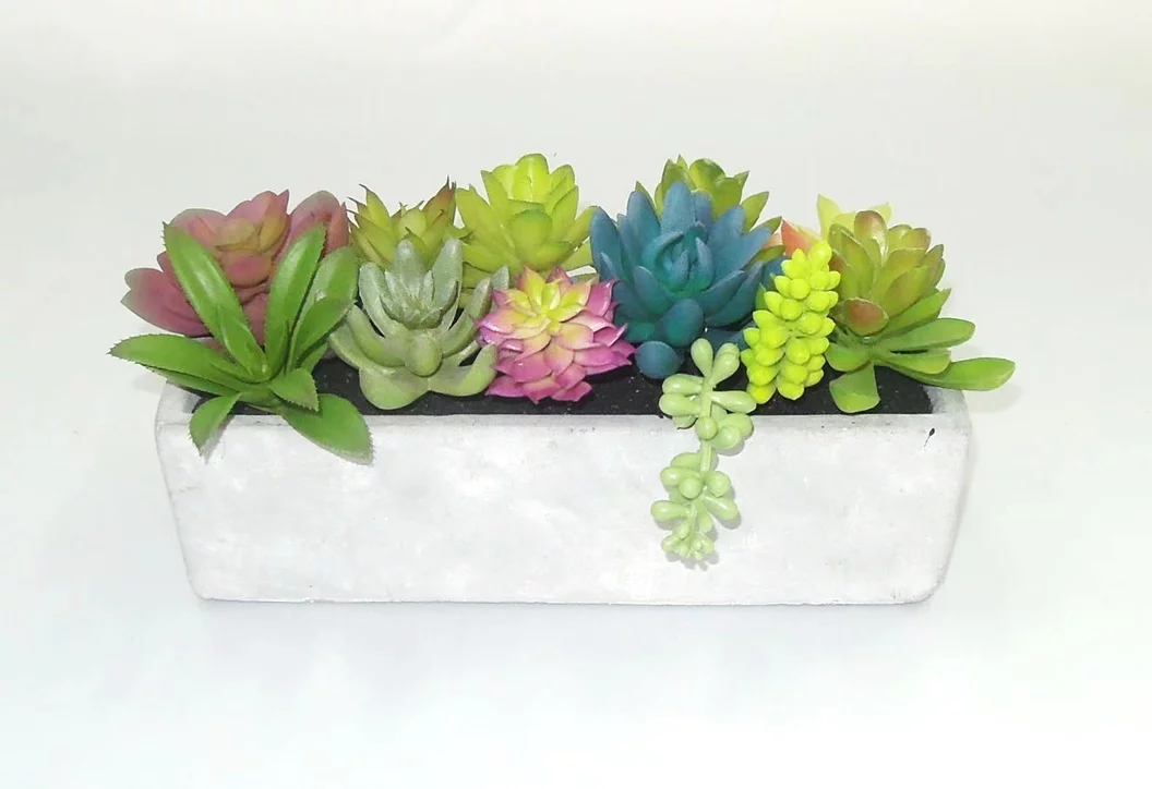 Mainstays Green,Peach,Rose Color Articial Potted Succulents, 9.5
