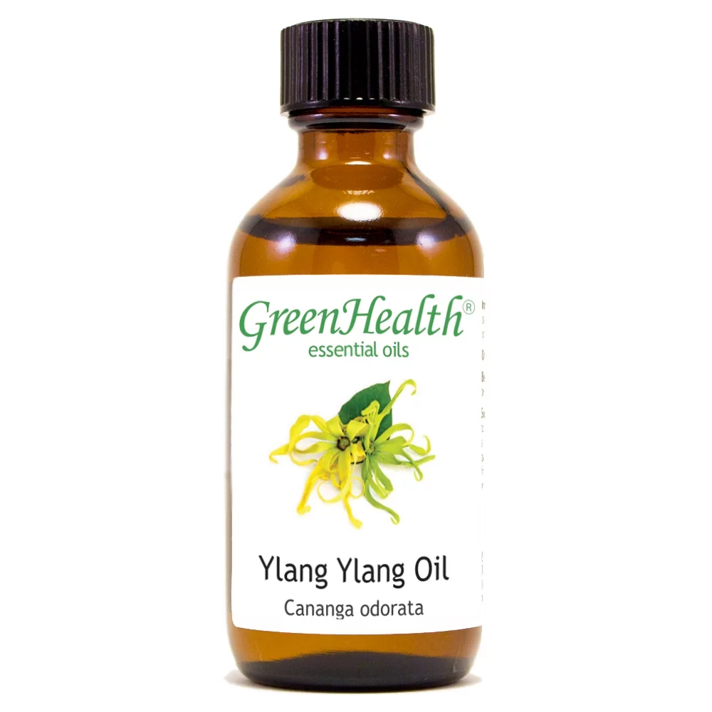 Ylang Ylang Essential Oil - 2 fl oz - Amber Glass Bottle w/ Cap - GreenHealth