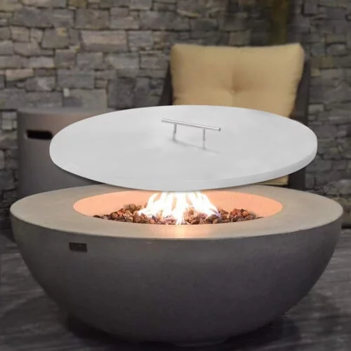 Fire Pit Lid Diameter 22 Inch Cover Stainless Steel Burner Pan Lid Round Sturdy