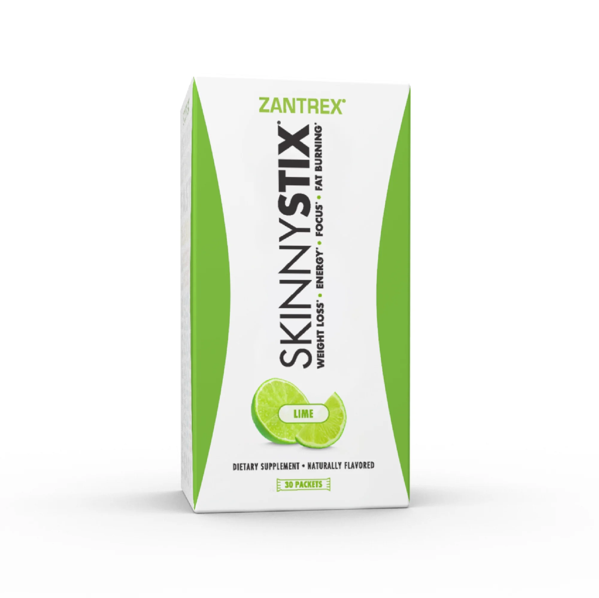 Zantrex SkinnyStix Energy Drink Mix + Antioxidants. Weight Loss, Focus, Fat Burning, and Incredible Energy in Delicious 10-Calorie Packets – 30 Packets, Lime Flavor
