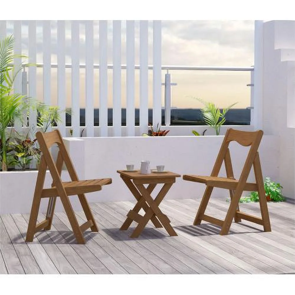 DremFaryoyo HIPS Foldable Small Table and Chair Set with 2 Chairs and Rectangular Table White