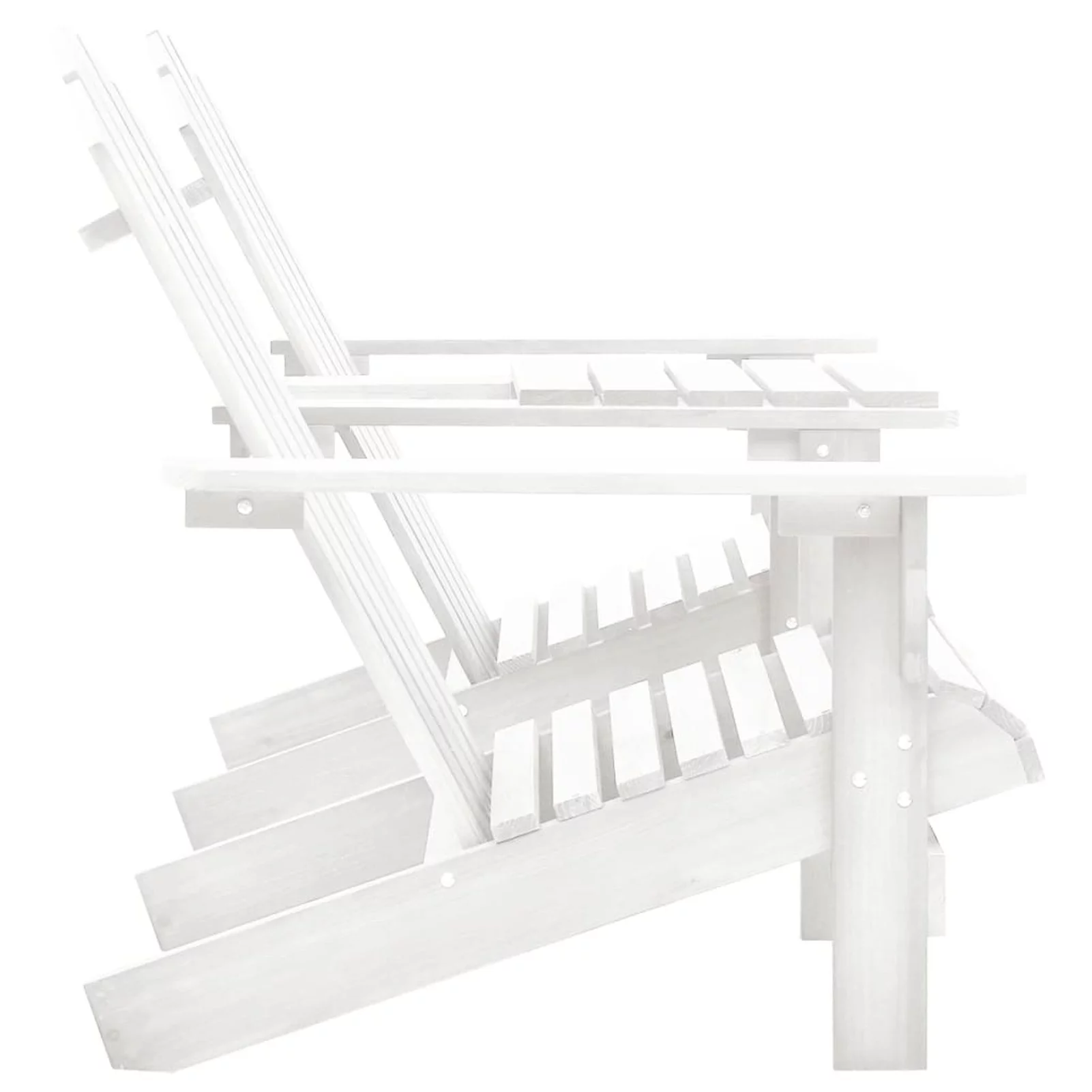 Aibecy Patio Adirondack Chairs with Tea Table Solid Fir Wood White