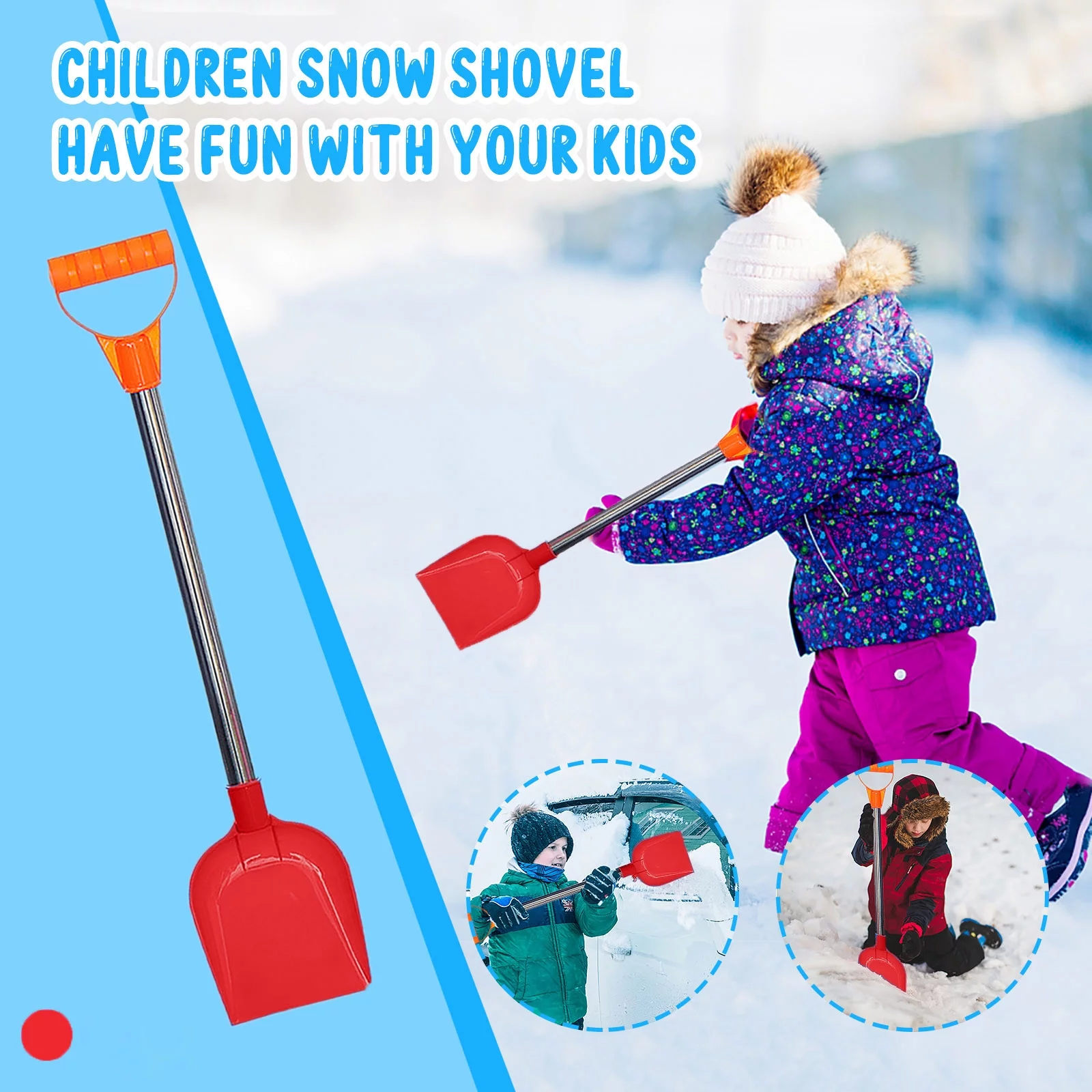 Toys Children'S Snow Shovel Children'S Beach Shovel With Stainless Steel Handle Pp Stainless Steel
