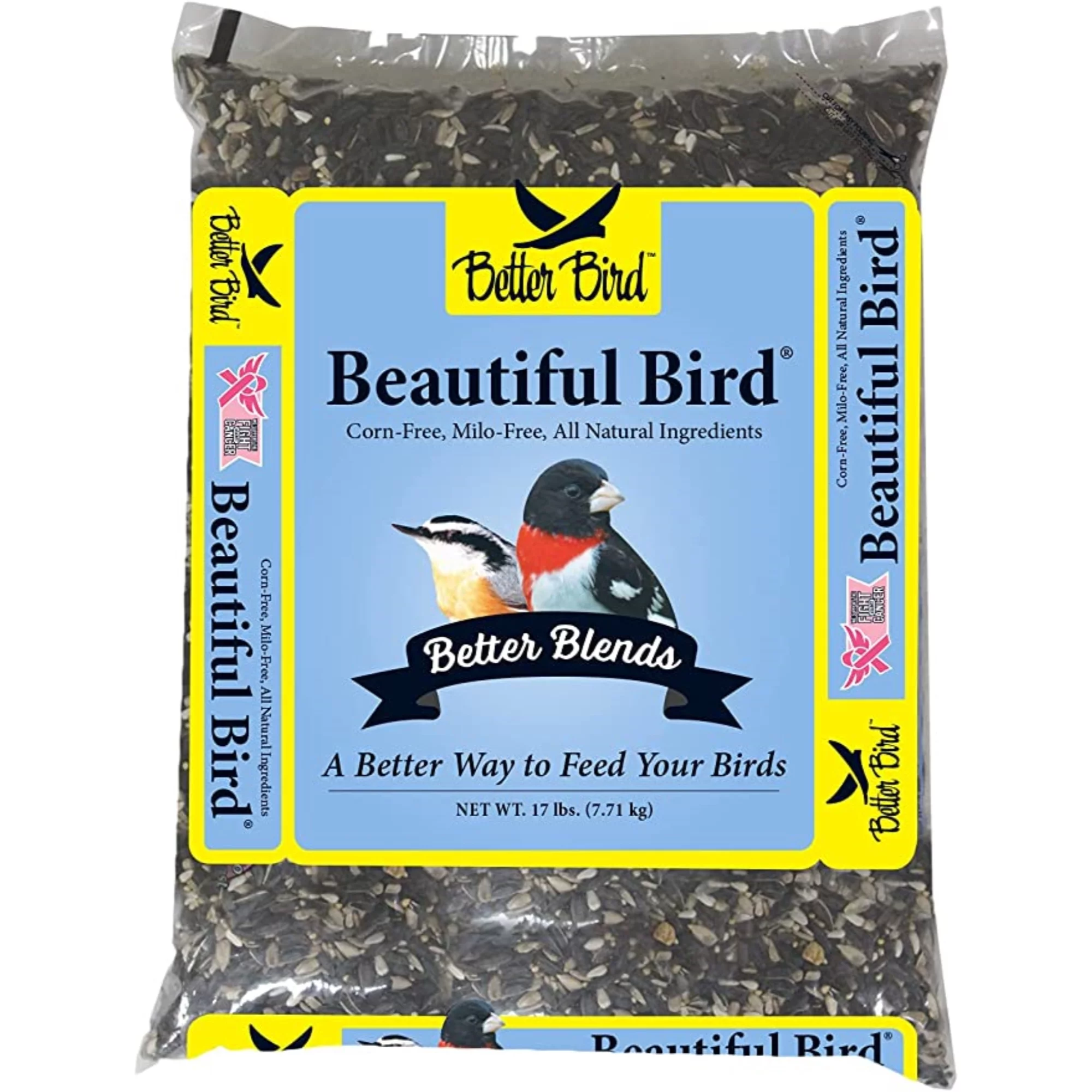 Better Bird Beautiful Bird Assorted Species Sunflower Seeds Wild Bird Food 17 lb