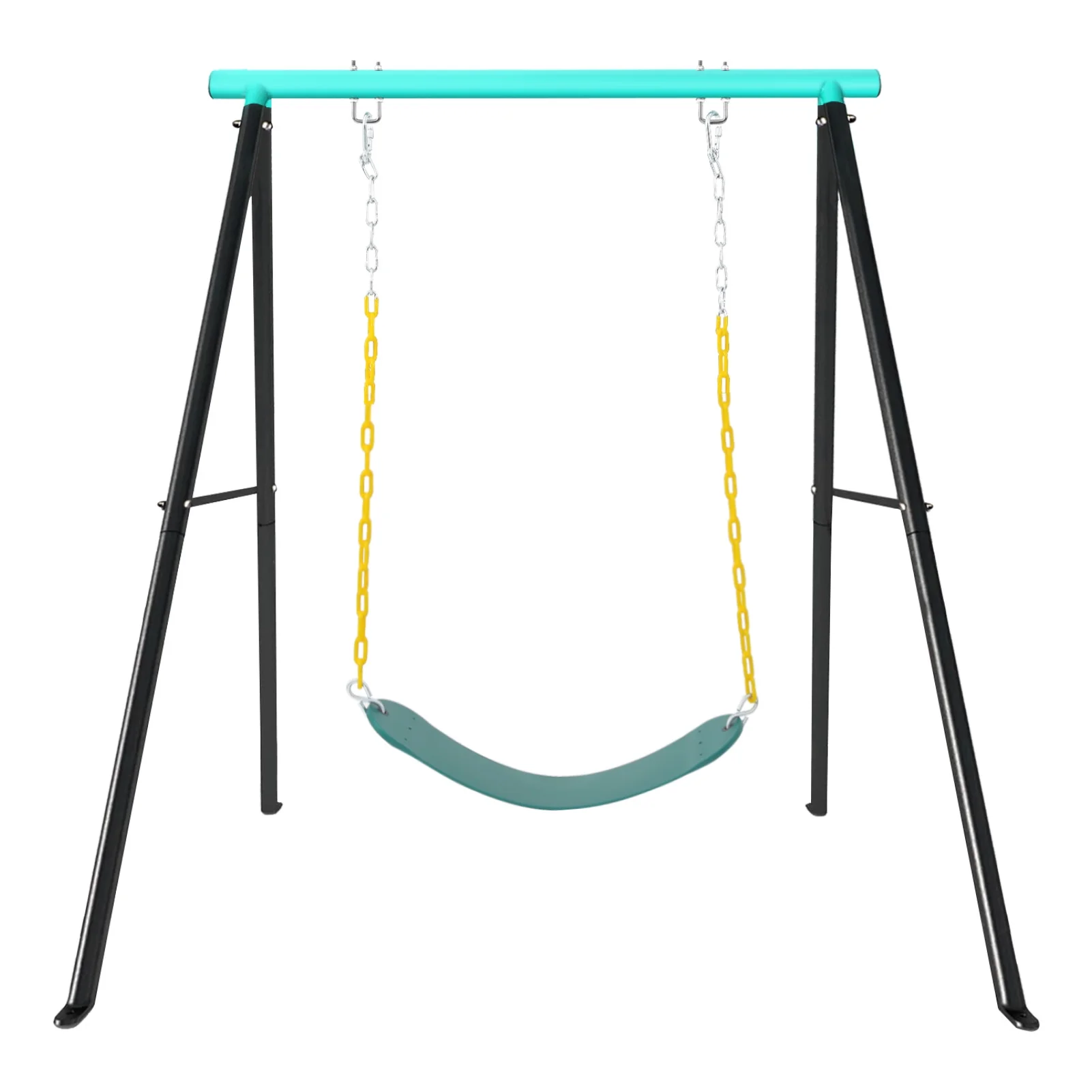 Heavy Duty A-Frame Swing Set for Outdoor & Indoor Use - Cyan