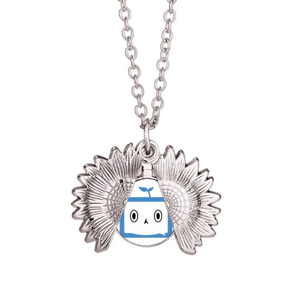 Saplings Lovely Small TV Face Original Sunflower Necklace Pendant Locket Jewelry