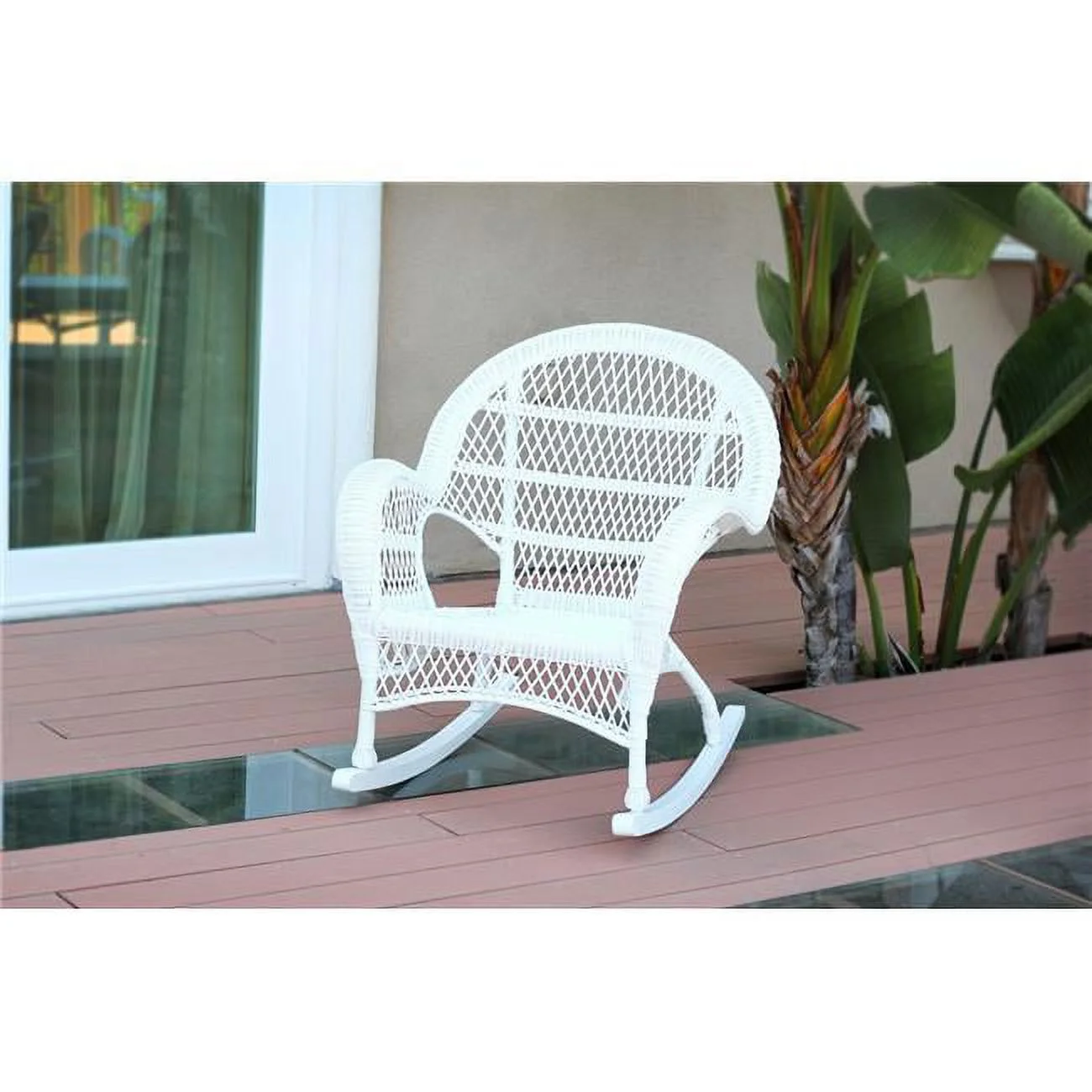Santa Maria White Rocker Wicker Chair