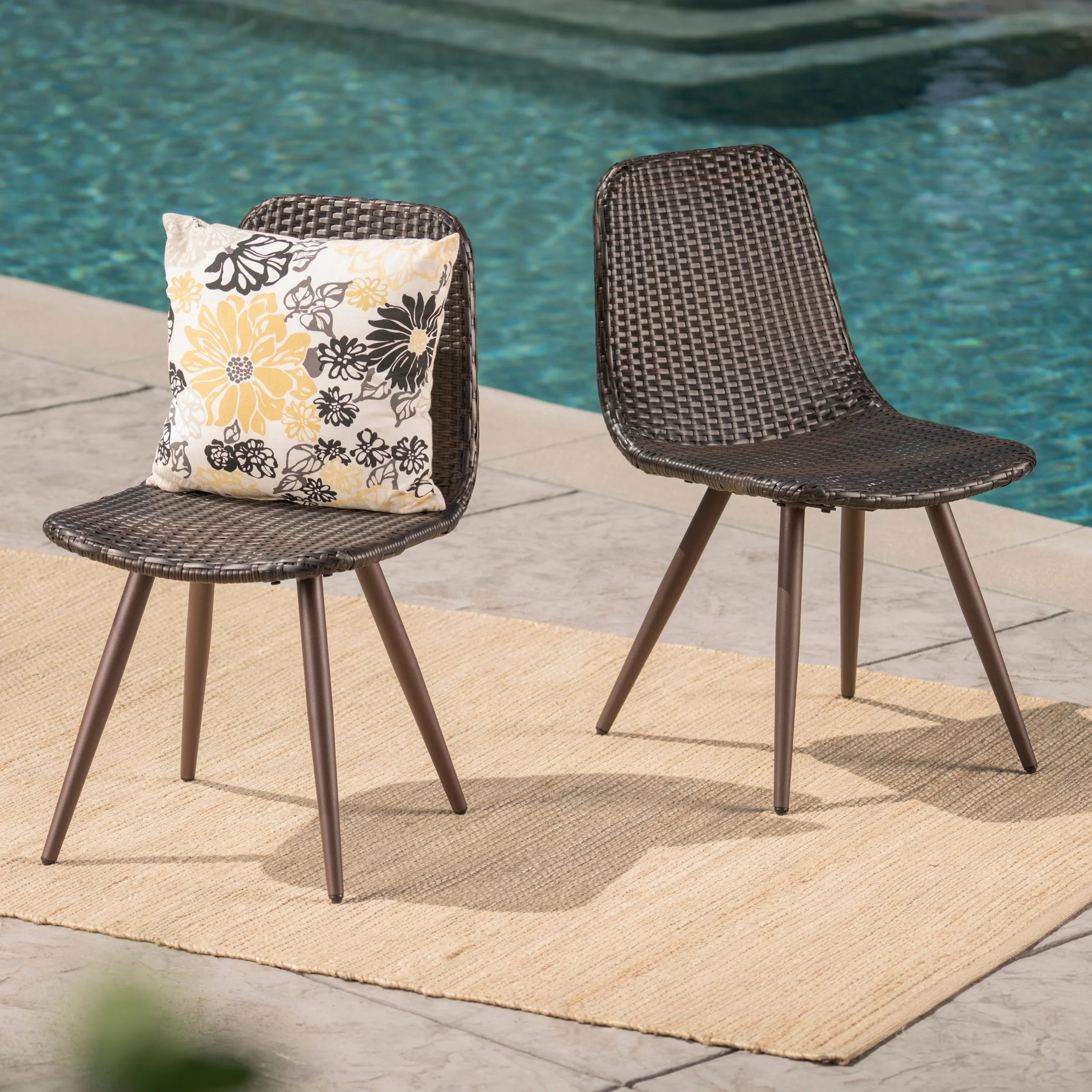 Gila Outdoor Wicker Dining Chair (Set of 2)