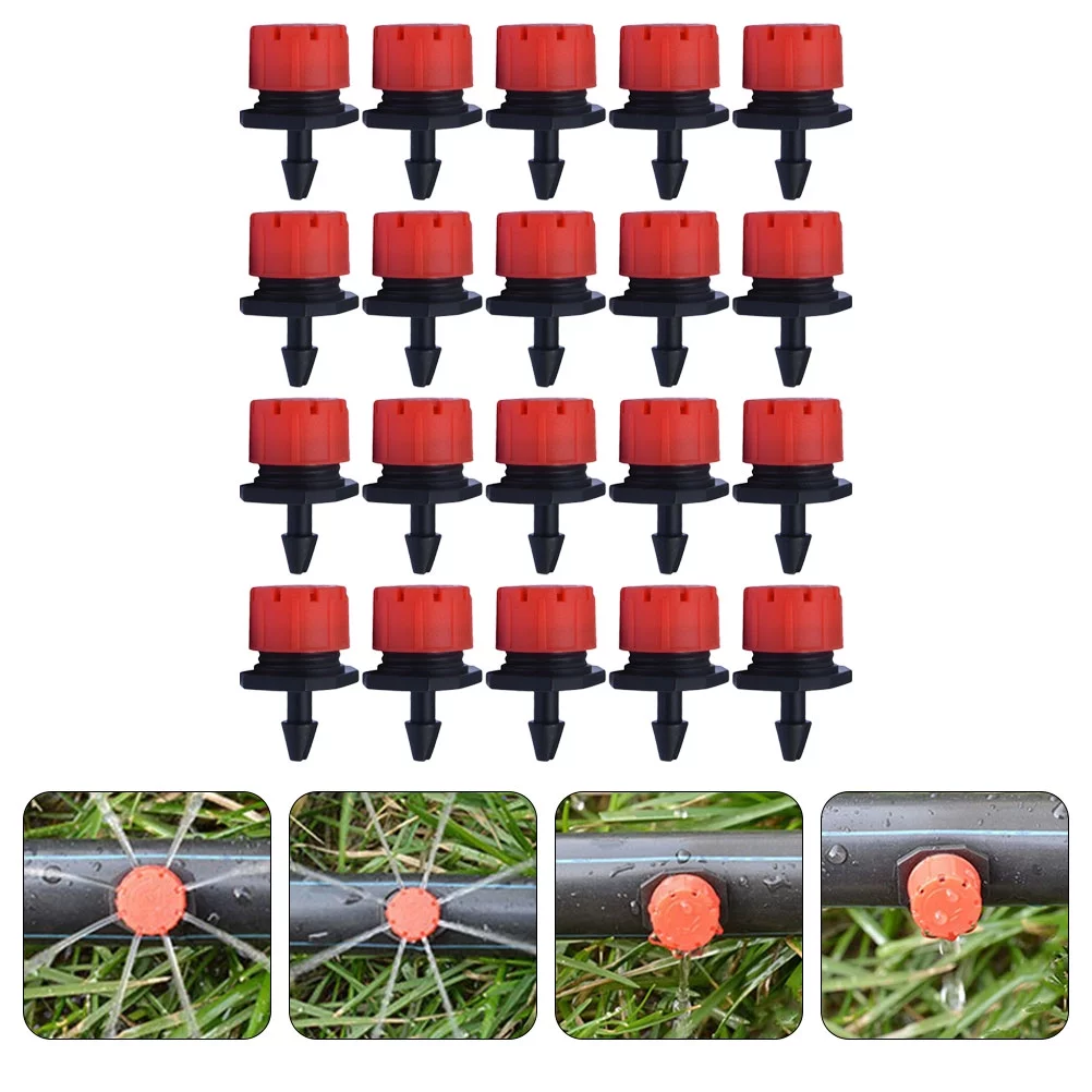 Gongxipen 100PCS Flow Adjustable Dripper Irrigation Small Red Dripper Small Drip Head