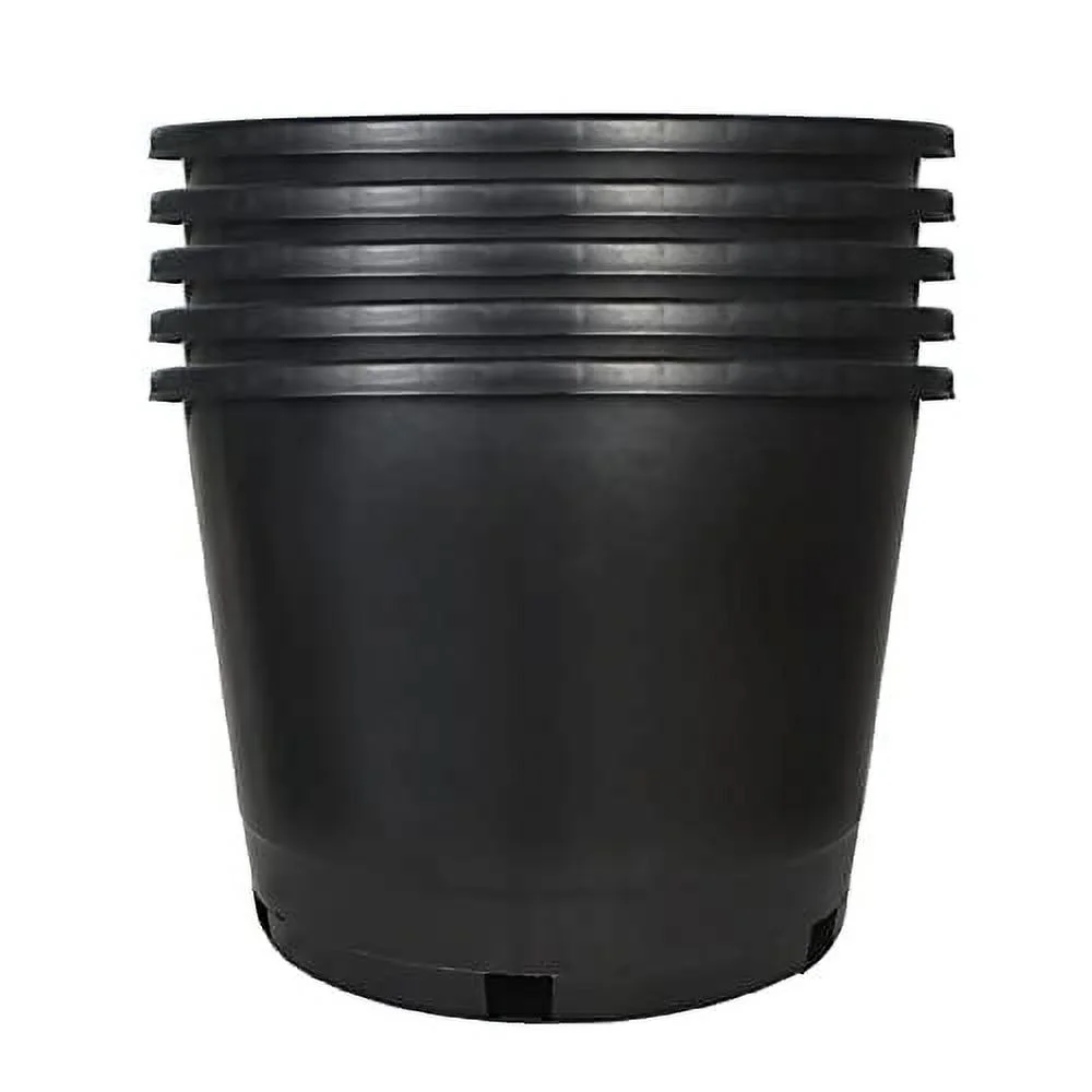 5-Pack 10 Gallon Premium Black Nursery Pot Plant Container Garden Planter Pots (10 Gallon)
