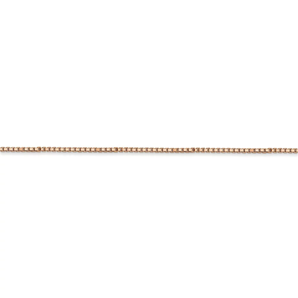 Real 14kt Rose Gold 1.0mm Box Chain Chain Bracelet; 8 inch; Lobster Clasp; for Adults and Teens; for Women and Men