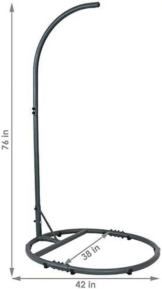 Steel Egg Chair Stand With Extra-Wide Round Base - Black Powder-Coated Finish - 76 Inches H