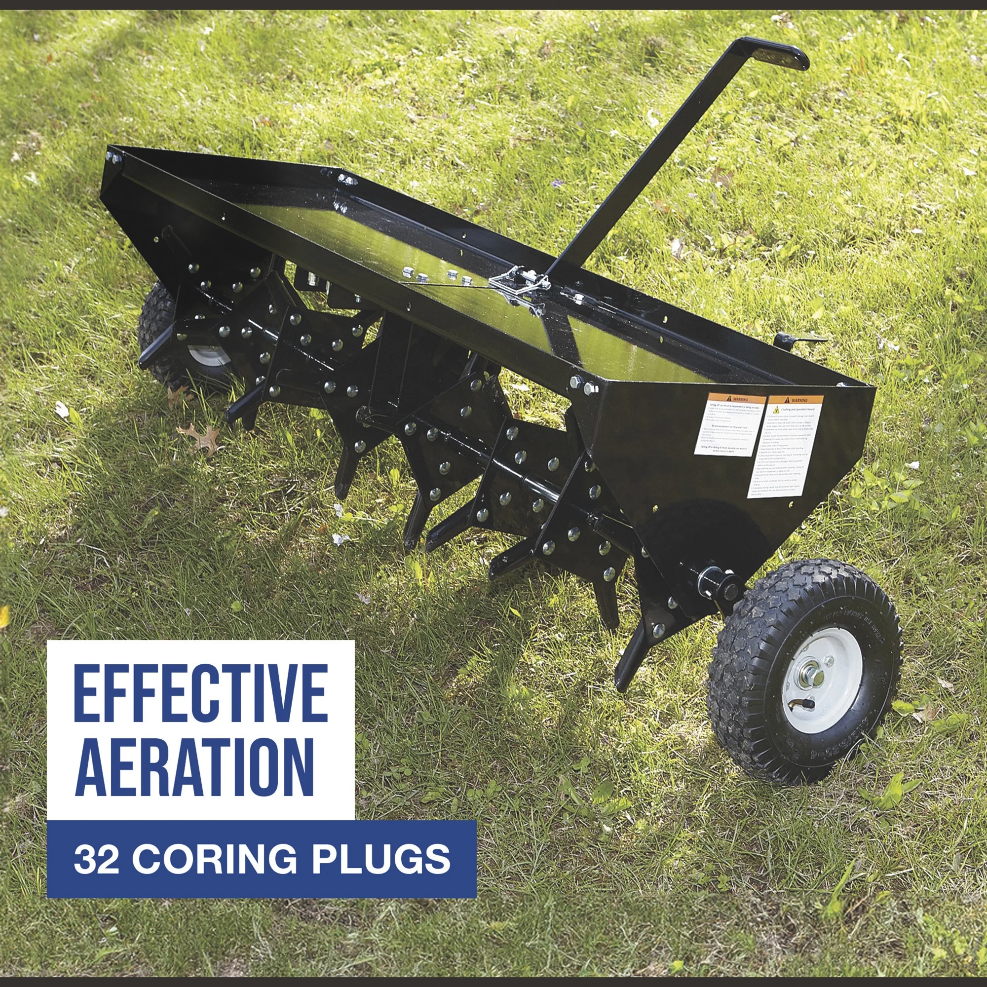 Strongway Tow-Behind Plug Lawn Aerator, 48in.W, 32 Coring Plugs