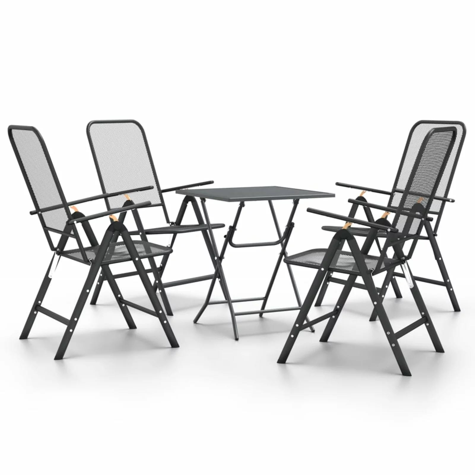 OWSOO 5 Piece Patio Dining Set Expanded Metal Mesh Anthracite