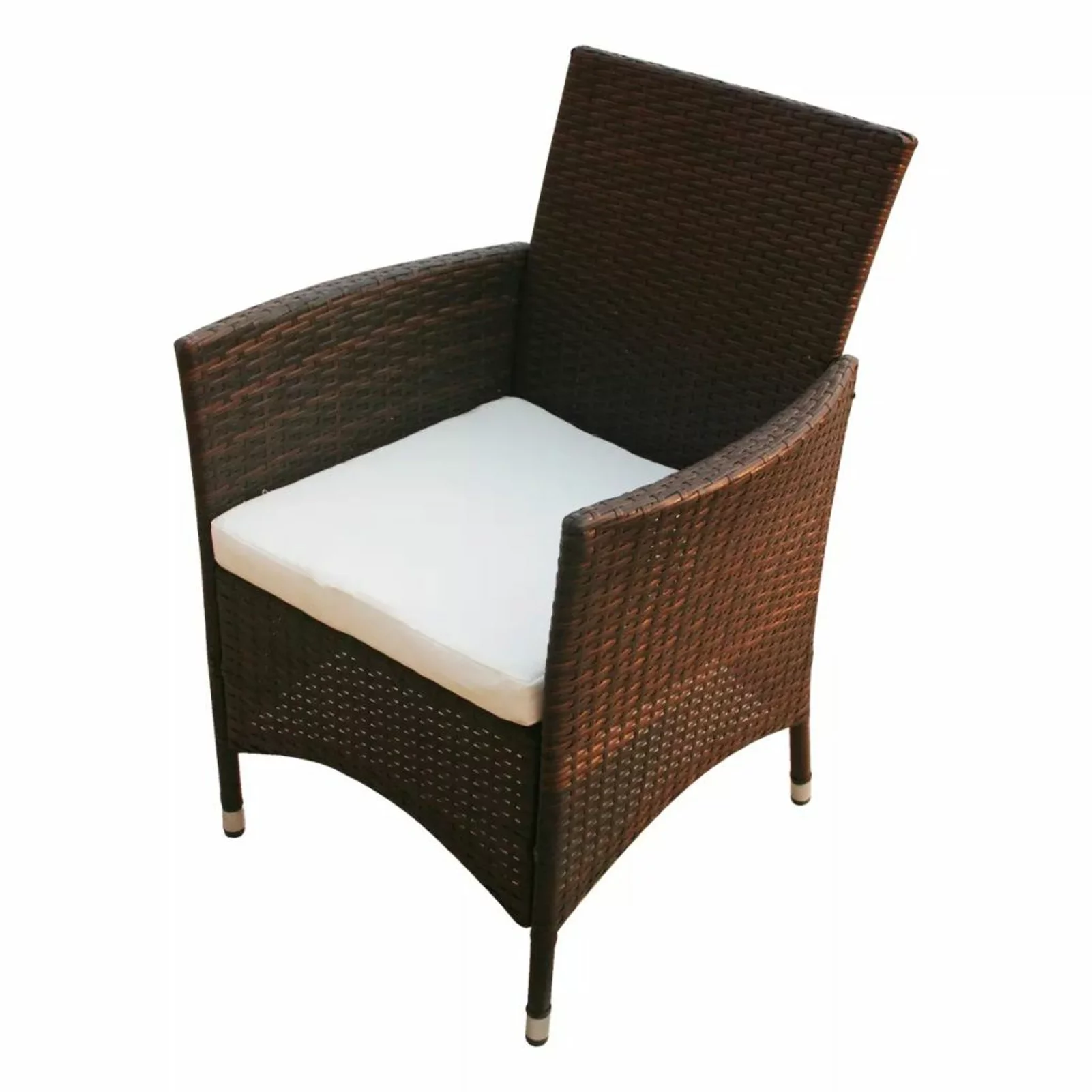 Tomshoo Patio Chairs 2 pcs Poly Rattan Brown