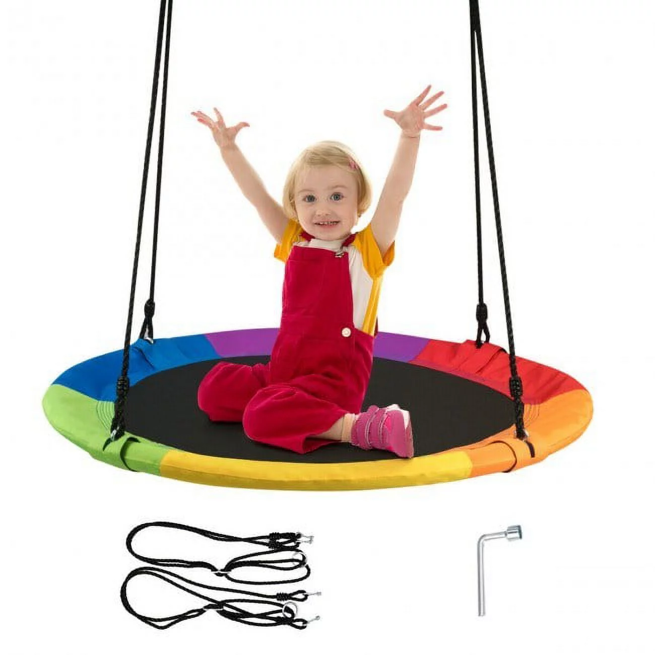 Versatile Flying Saucer Tree Swing - 1 - 6.0 - Swing into year-round fun!