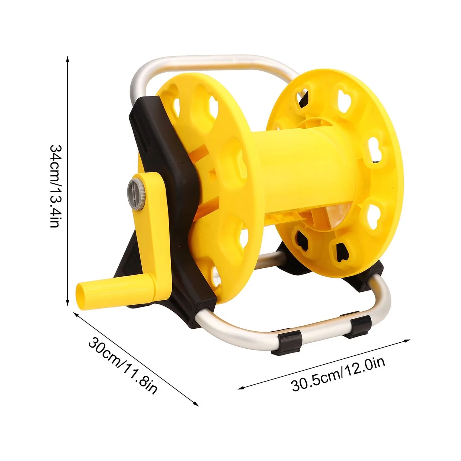 Goldmeet Garden Hose Reel Cart Yellow Hose Reel Cart Water Hose Cart Holds 30m Of Water Pipe