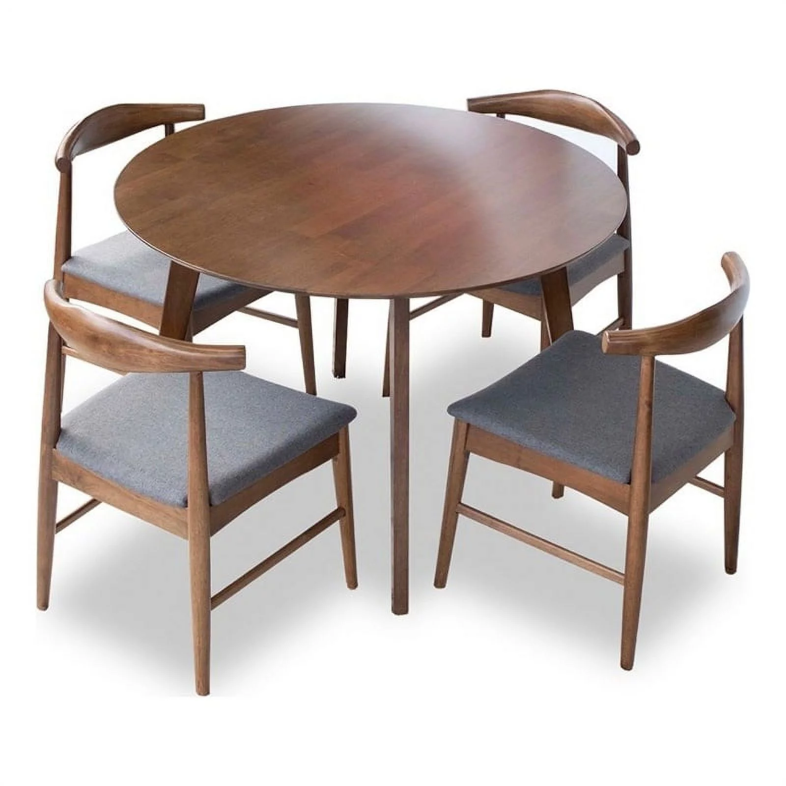 Chandler Modern Solid Wood Walnut Kitchen & Dining Room Table and Chairs for 4