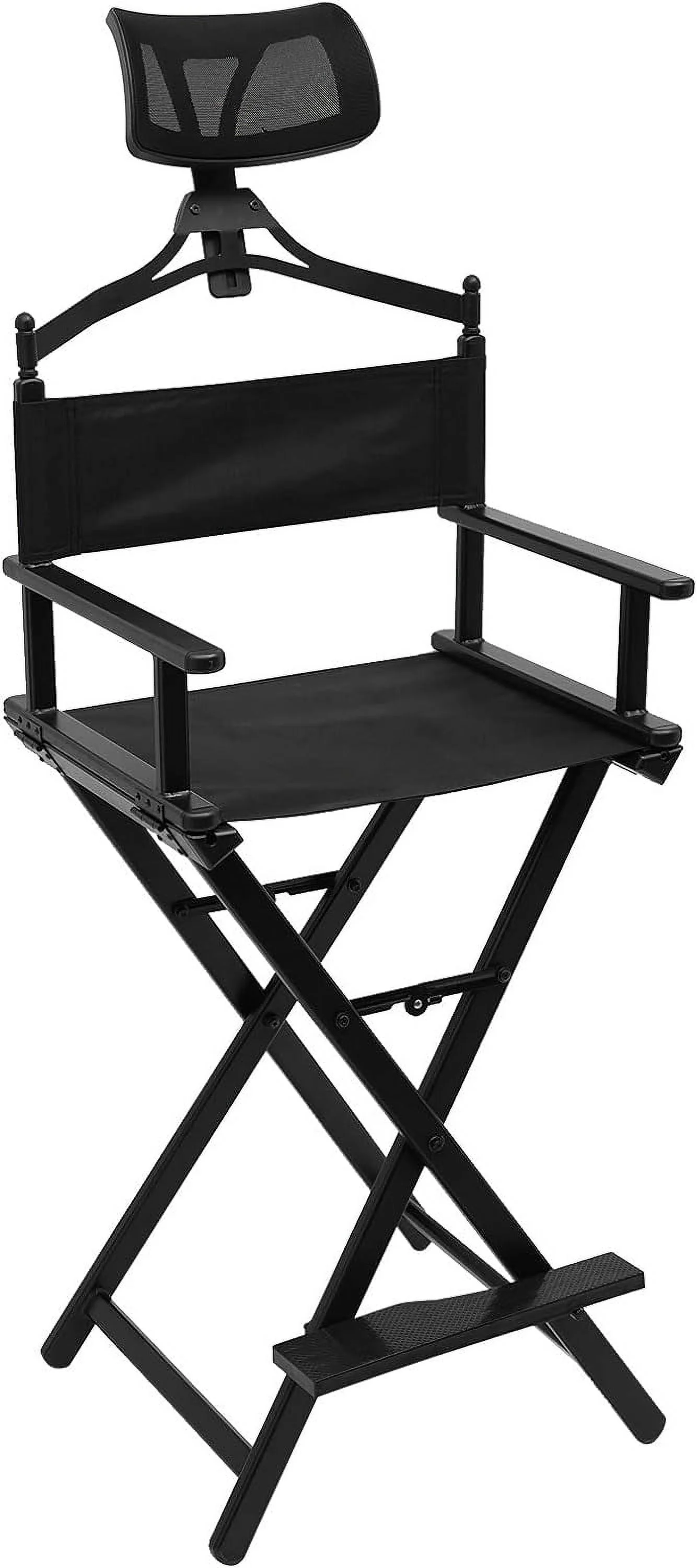 SQSFCB Foldable Directors Chair  Portable Folding Directors Chair   Chair with Headrest Aluminum  Chair with Head  for Studio Salon Vanity