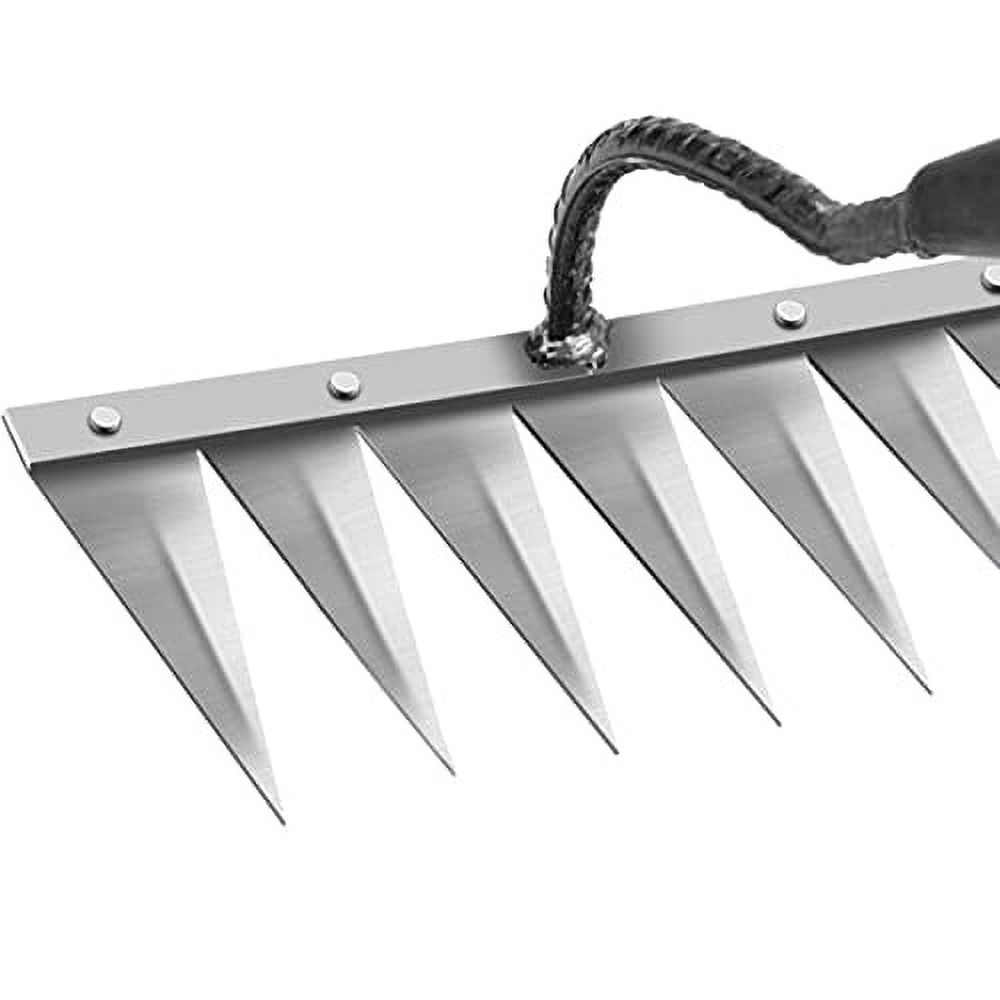 Multi Sizes Puller Tool Vegetable Plowing Planting Farm Grasping Raking Loosening Artifact Harrow ing Rake Hoe for Loosening, 7 Tooth Steel