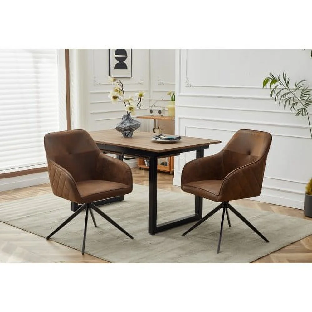 SJIOPL Modern chair( ) with iron tube legs  soft cushions and comfortable backrest  suitable for dining room  living room  cafe  simple structure.swivel chair