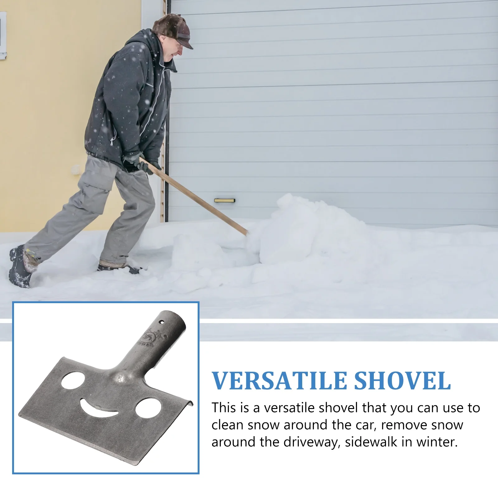 Outdoor Ice Shovel Portable Snow Cleaner Cordless Head Driveway Manganese Steel