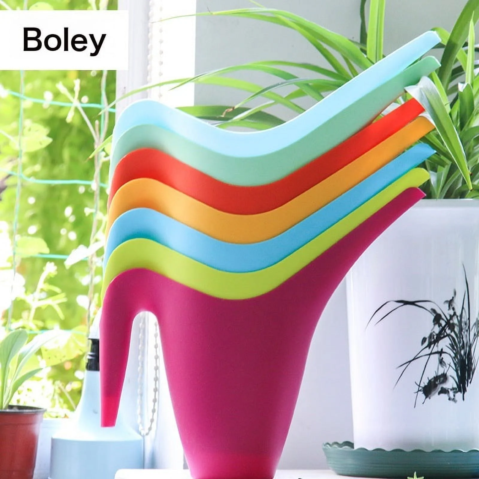 Household Gardening Sprinkled Pots, Vegetables, Green Flowers, Green Plant Thick Plastic Creative Long Mouth Pouring Flower Pot