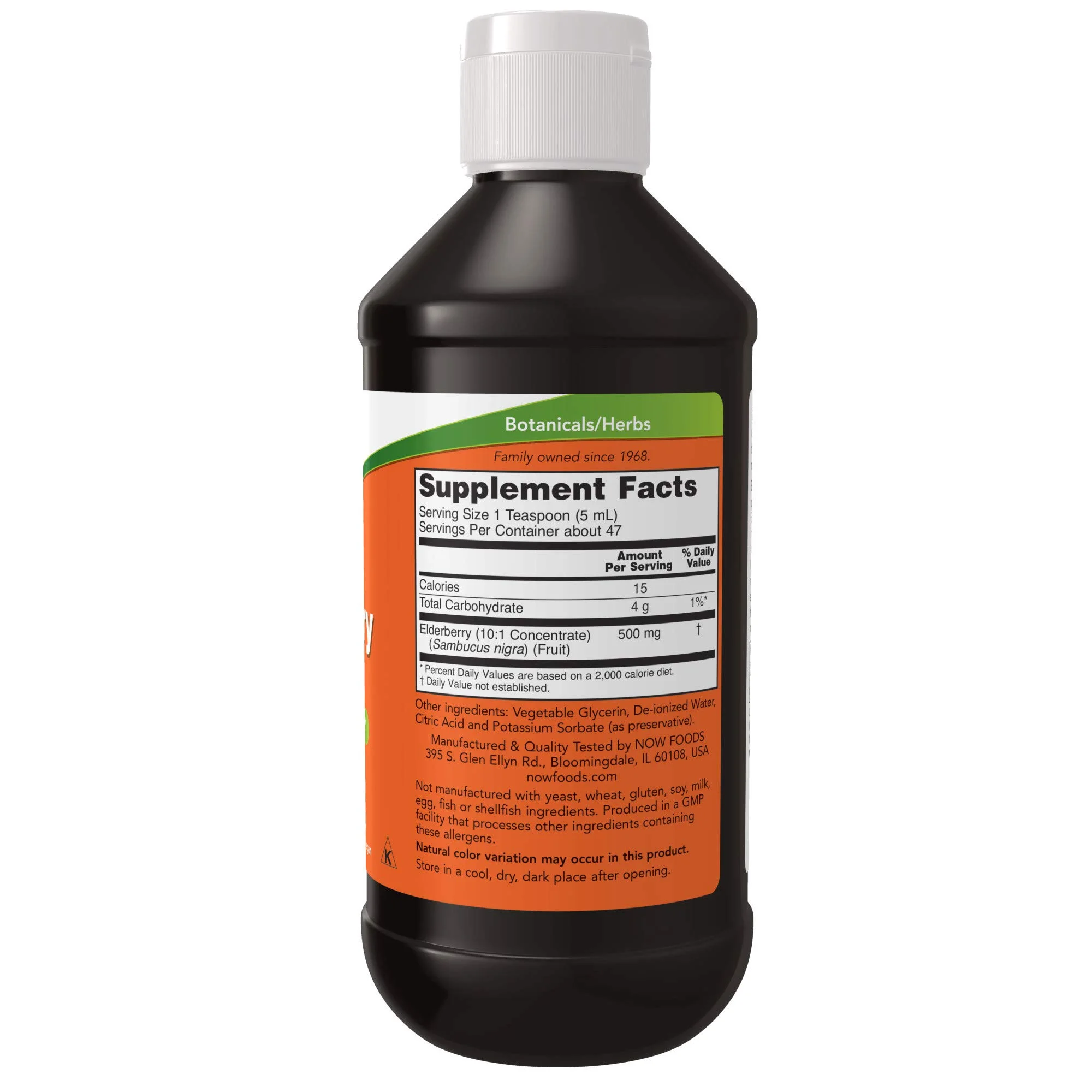 Now Supplements, Elderberry Liquid 500 Mg, 10:1 Concentrate, Free Radical Scavenger*, 8-Ounce