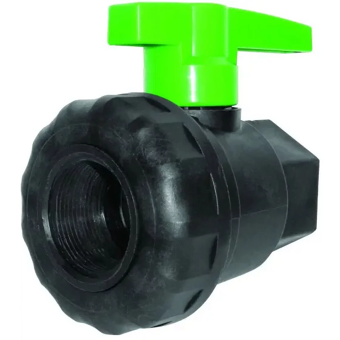 Green Leaf SU100E Ball Valve, 1 Inch Connection, Female Npt, 125 Psi Pressure, Fiberglass Reinforced Polypropylene Body