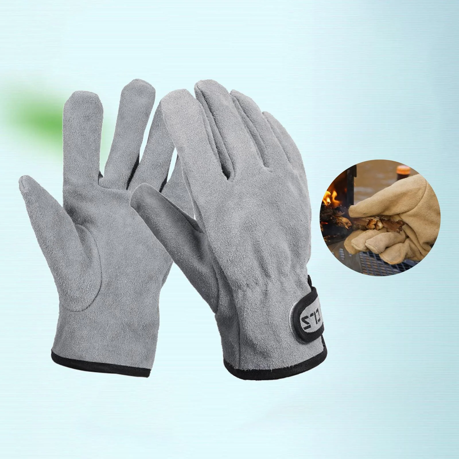 Work Gloves Adjustable Wrist Gardening Gloves, Good Grip for Logging/Wood Cutting/Forest Work/Driving/Farm , for Gray