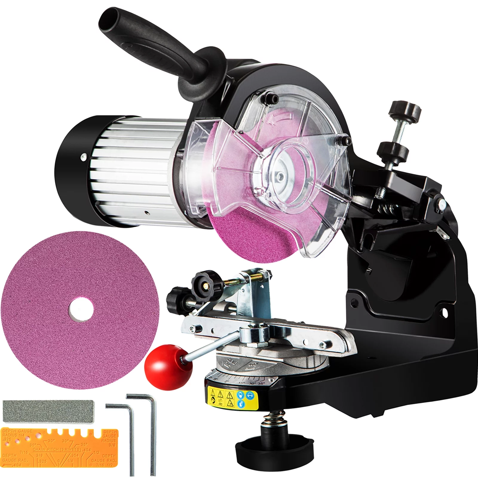 VEVOR Chainsaw Sharpener 230W, Professional Multi-Angle Adjustable Chain Grinder 3000RPM, Electric Chainsaw Blade Sharpener for 1/4