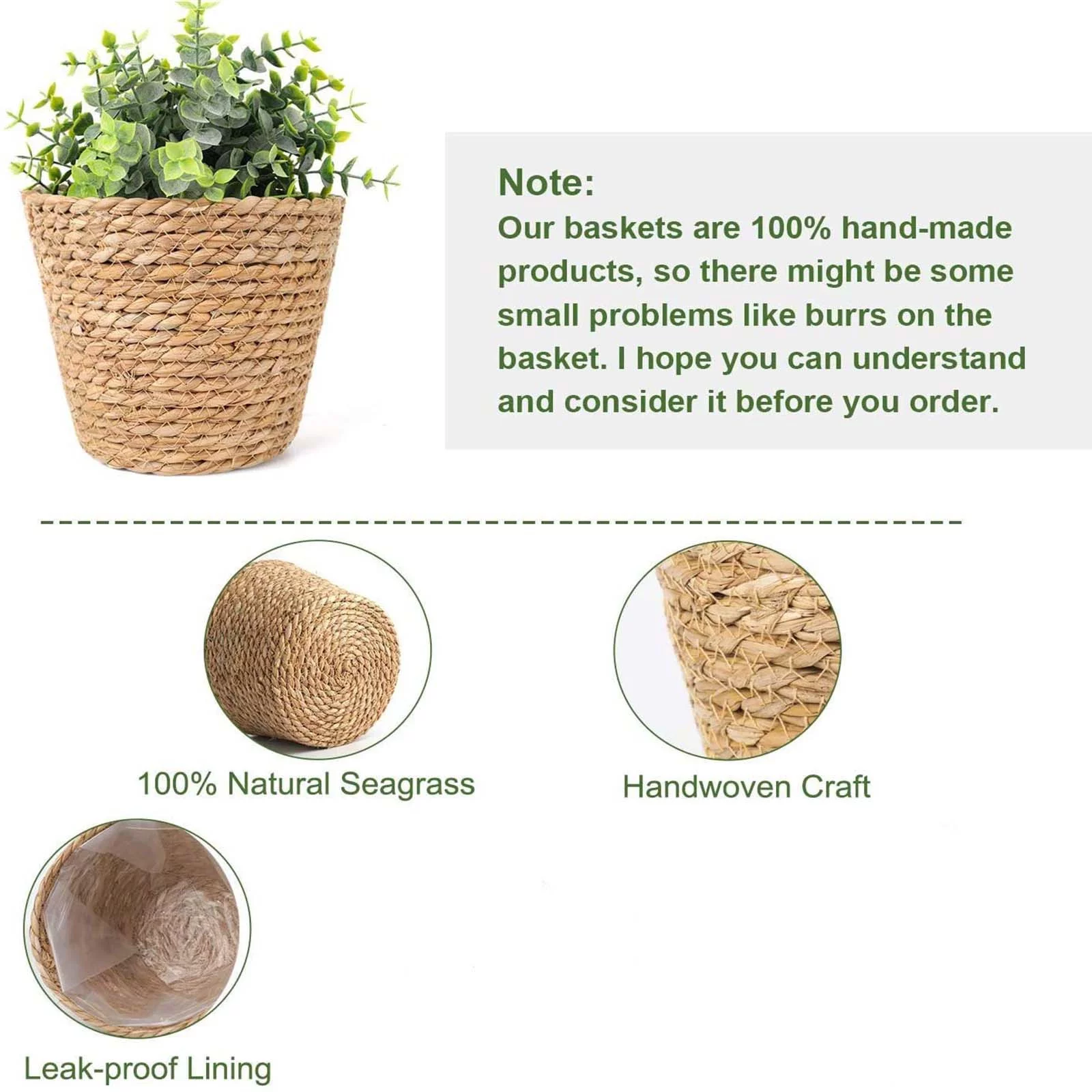 NLLSHGJ Woven fresh decorative flower pots folding storage flower pots