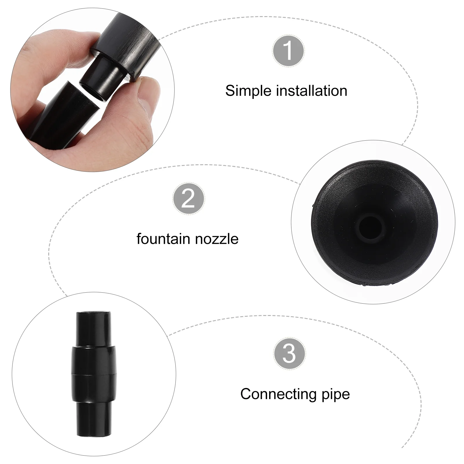 8 Pcs Fountain Pump Nozzle Set Water Spray Heads for Pond Fountain Submersible Pump Pool