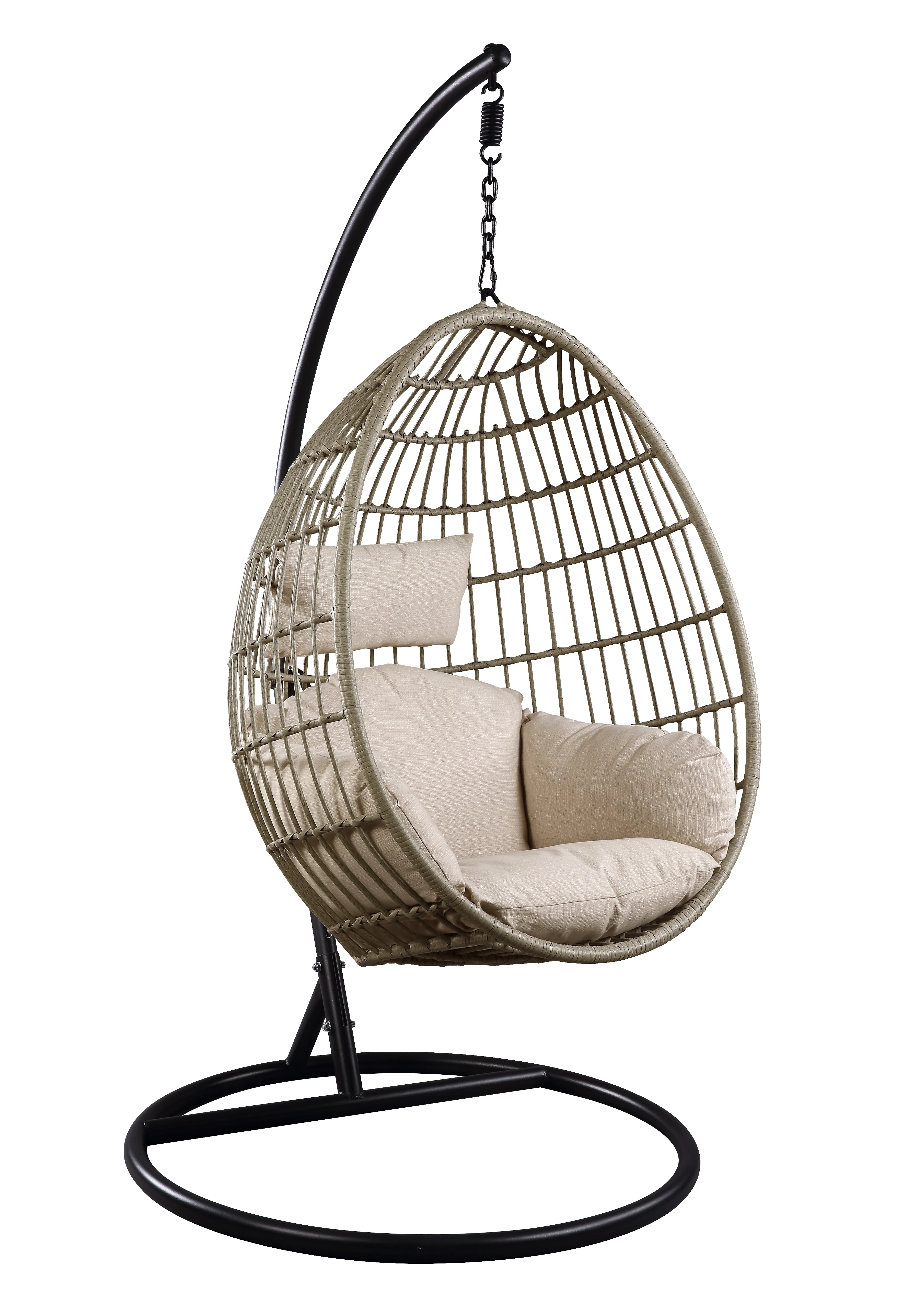 Acme Vasant Patio Swing Chair with Stand - Fabric & Wicker 45082