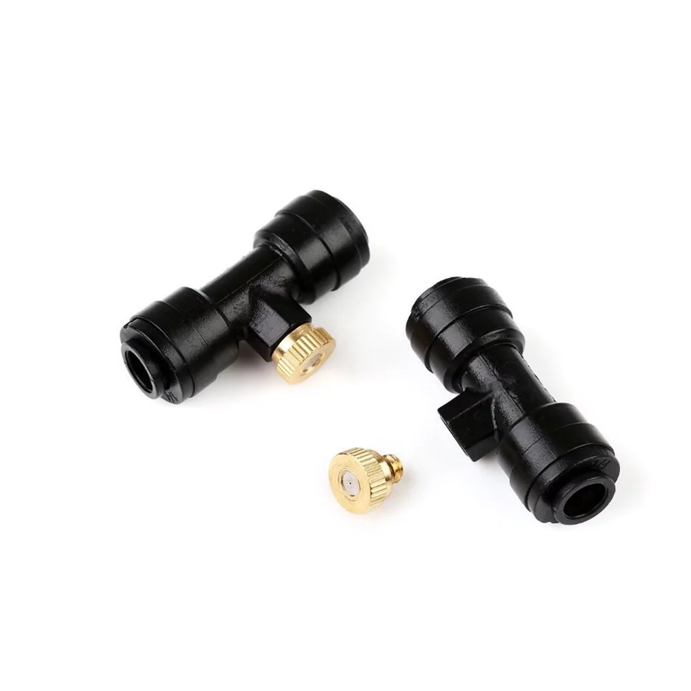 Guichaokj 10 Pcs Low Pressure Spray Nozzle Tee Joint Spray Cooling Atomization Effect Irrigation Integrated Drippers Sprinklers Emitter Drip System